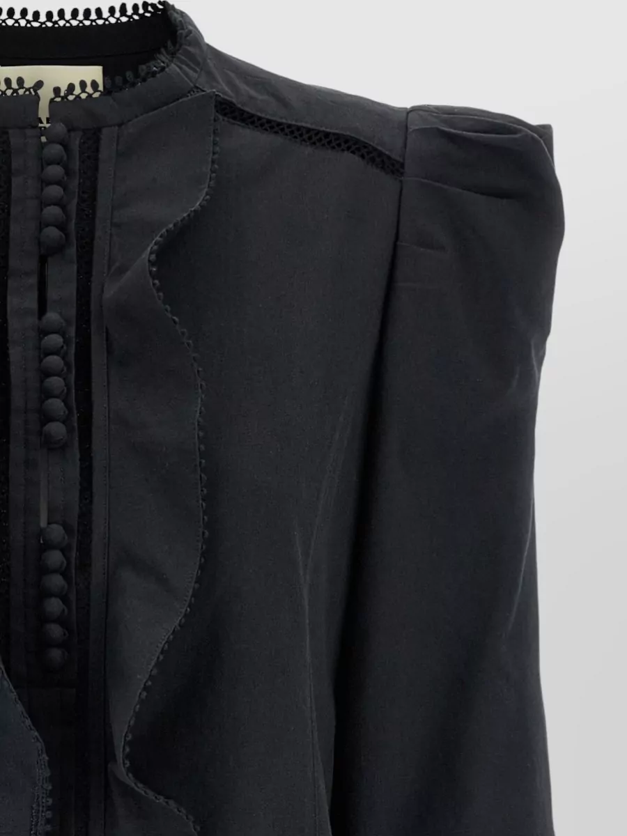 Isabel Marant Chantal Dress Button Detail Puff Sleeves Ruffles