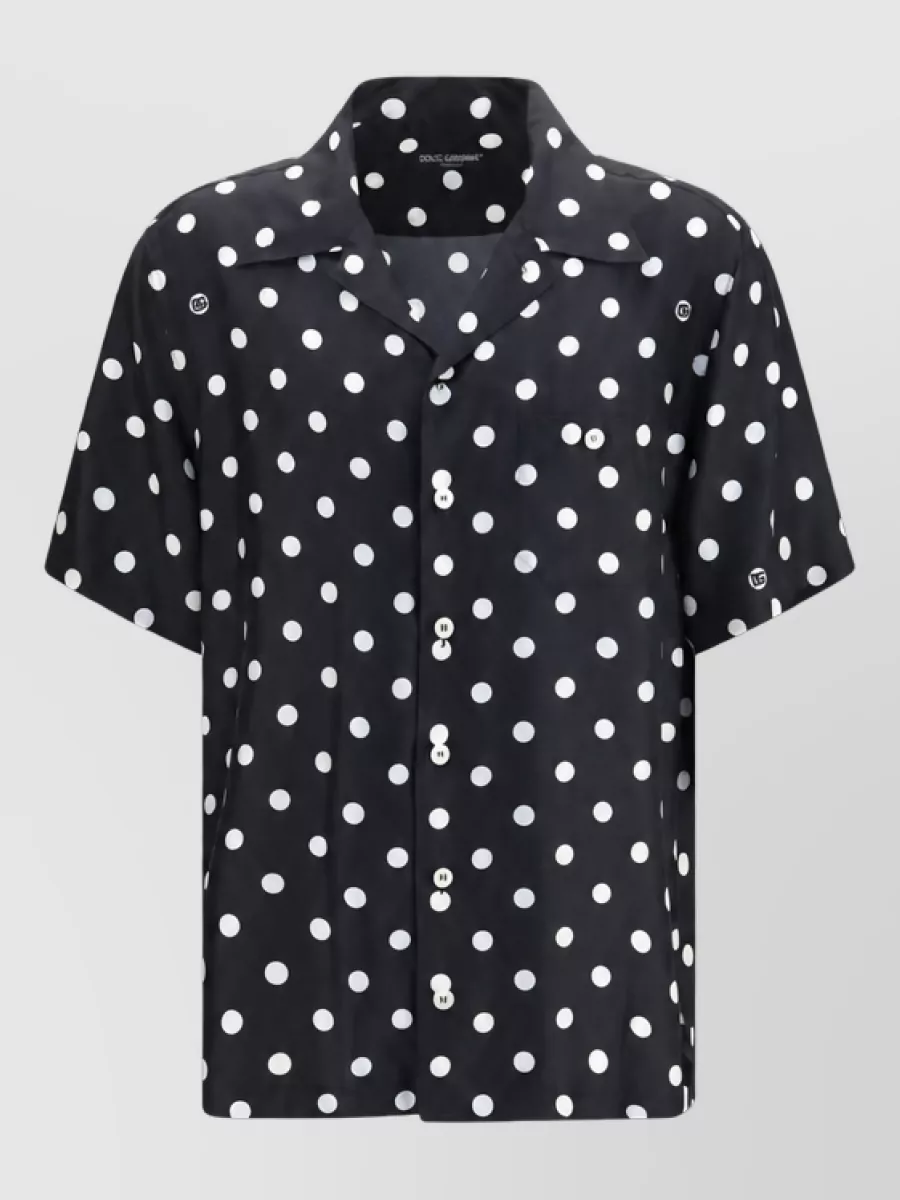 Dolce&Gabbana silk polka dot short sleeve shirt