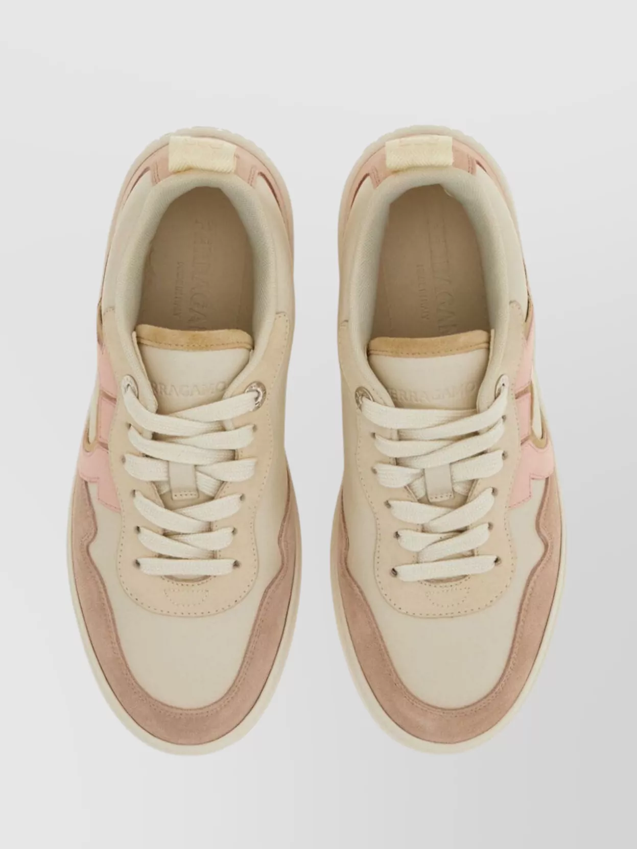 Ferragamo Gancini Lace-up Sneakers In White