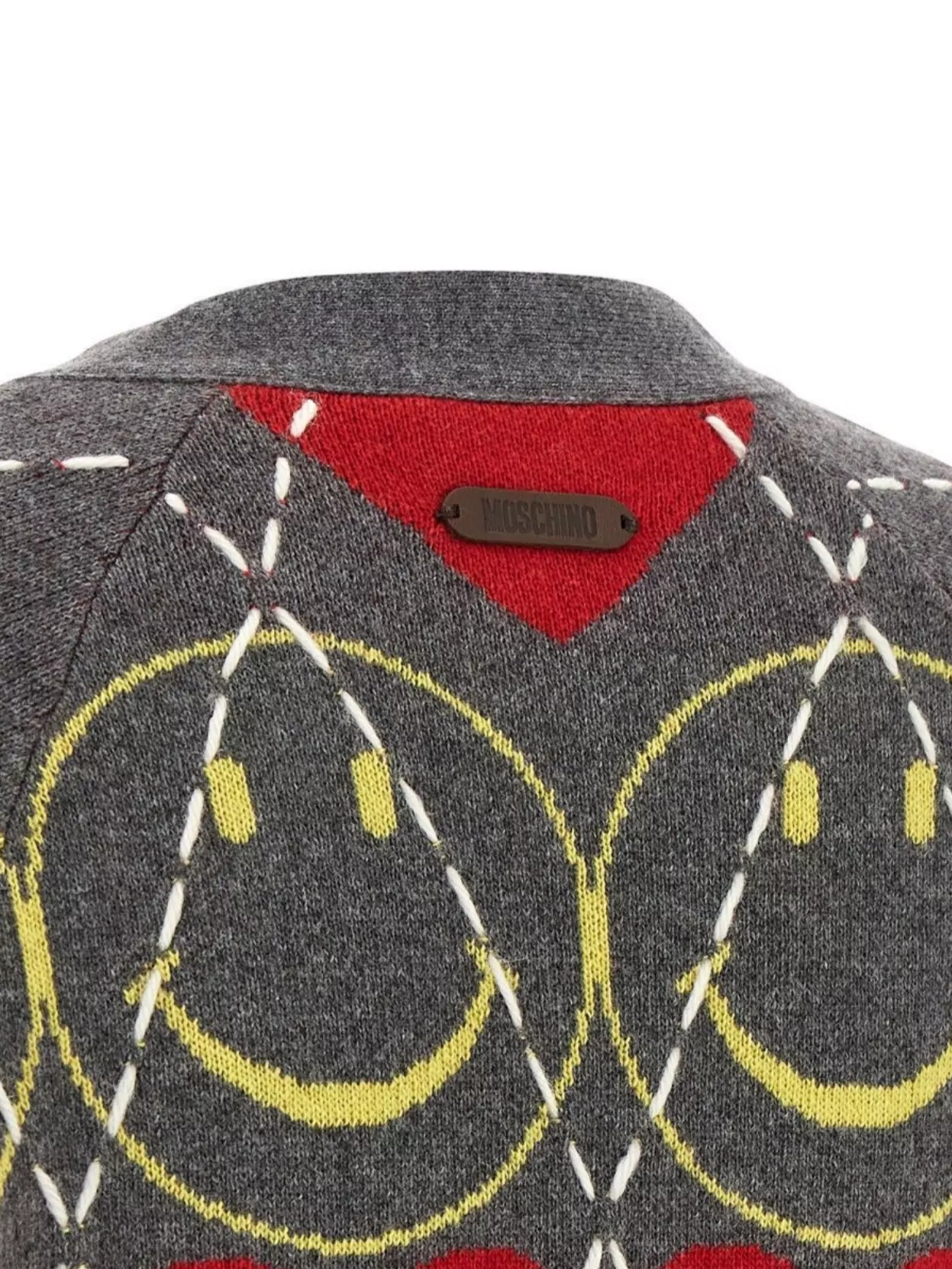 Moschino 'Smiley®' V-Neck Knit Cardigan With Graphic Pattern