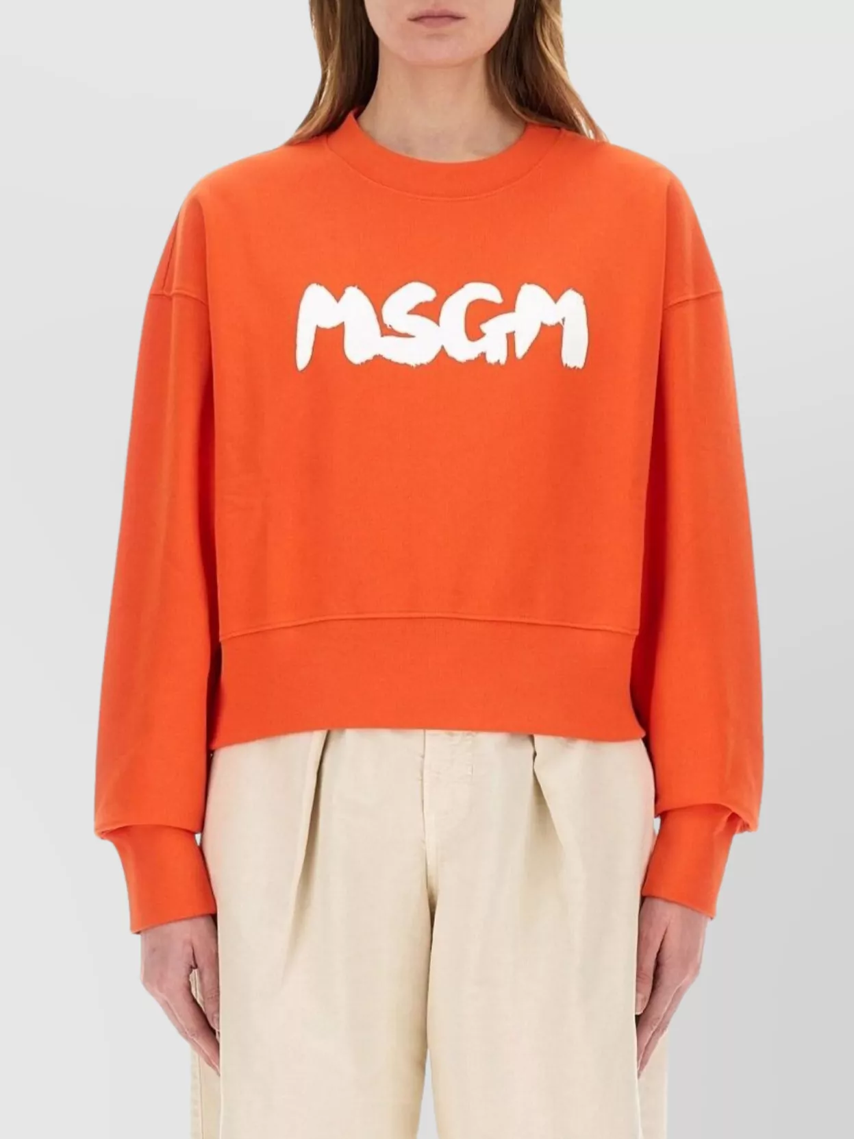 Msgm Logo Printed Crewneck Sweatshirt