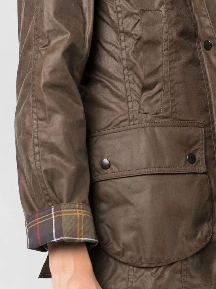 Barbour Beadnell Wax Jacket Corduroy Collar