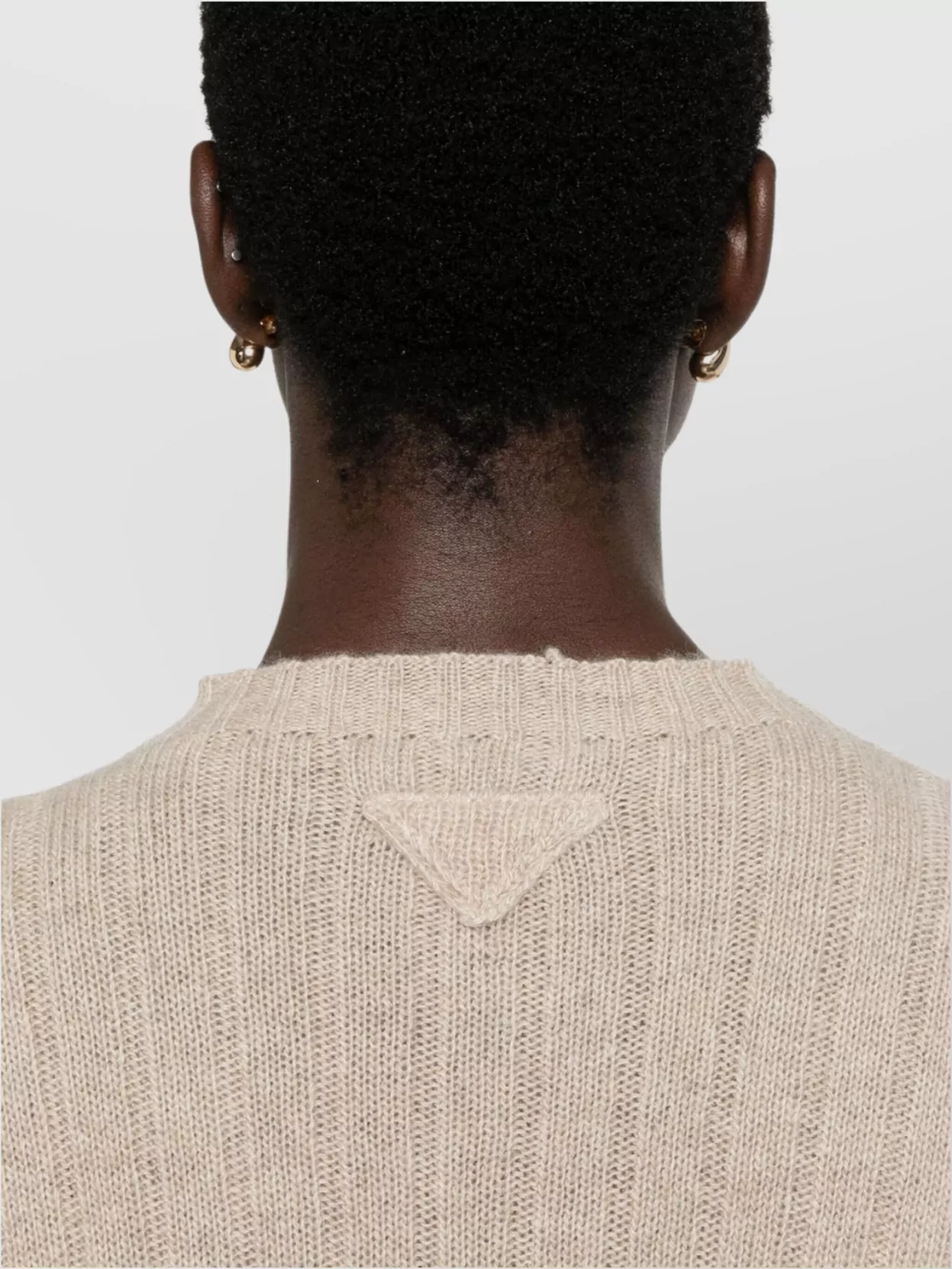 Prada Cashmere Cropped Knitwear Ribbed Texture
