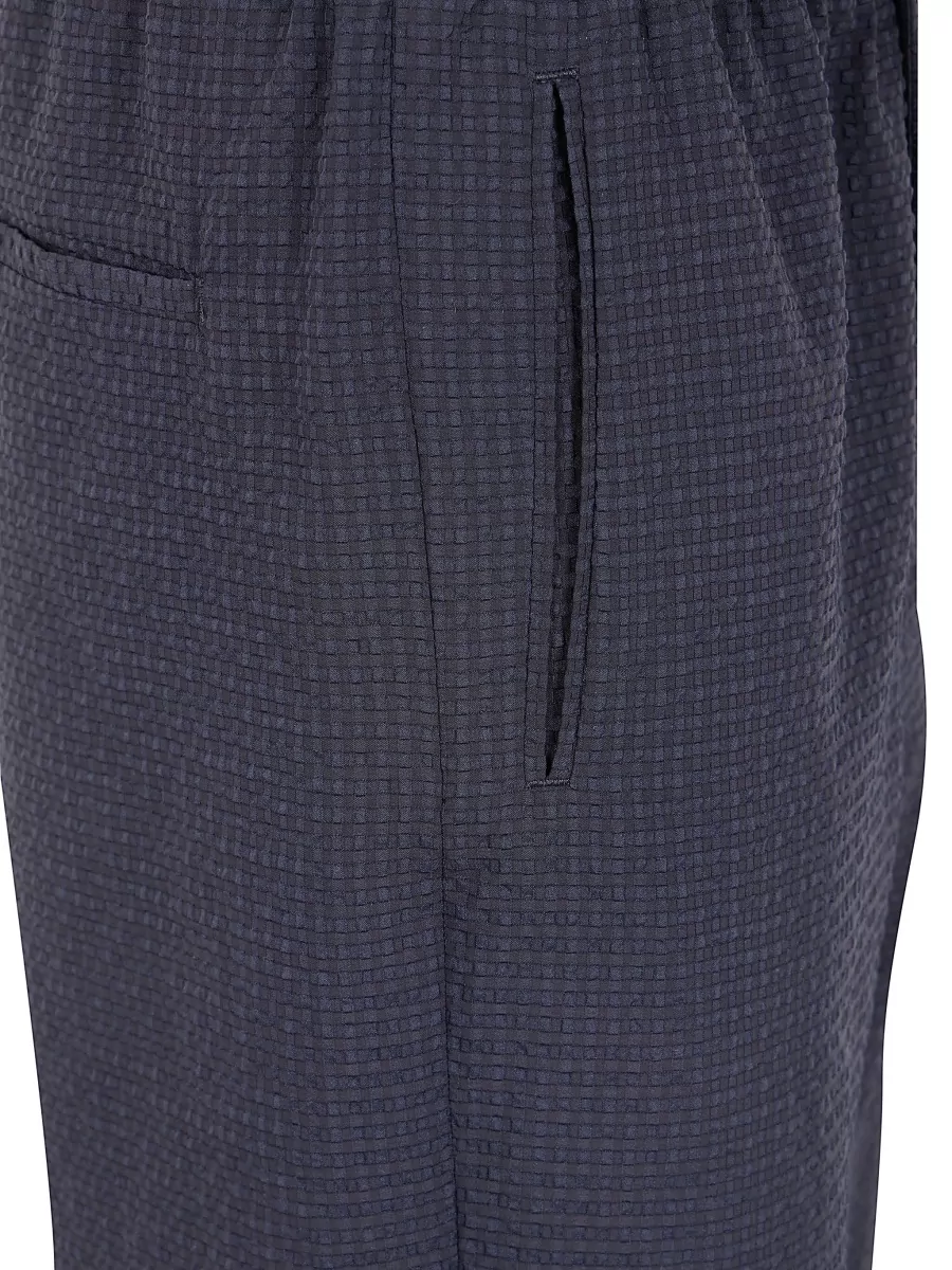 Emporio Armani Seersucker Straight-Leg Tailored Shorts