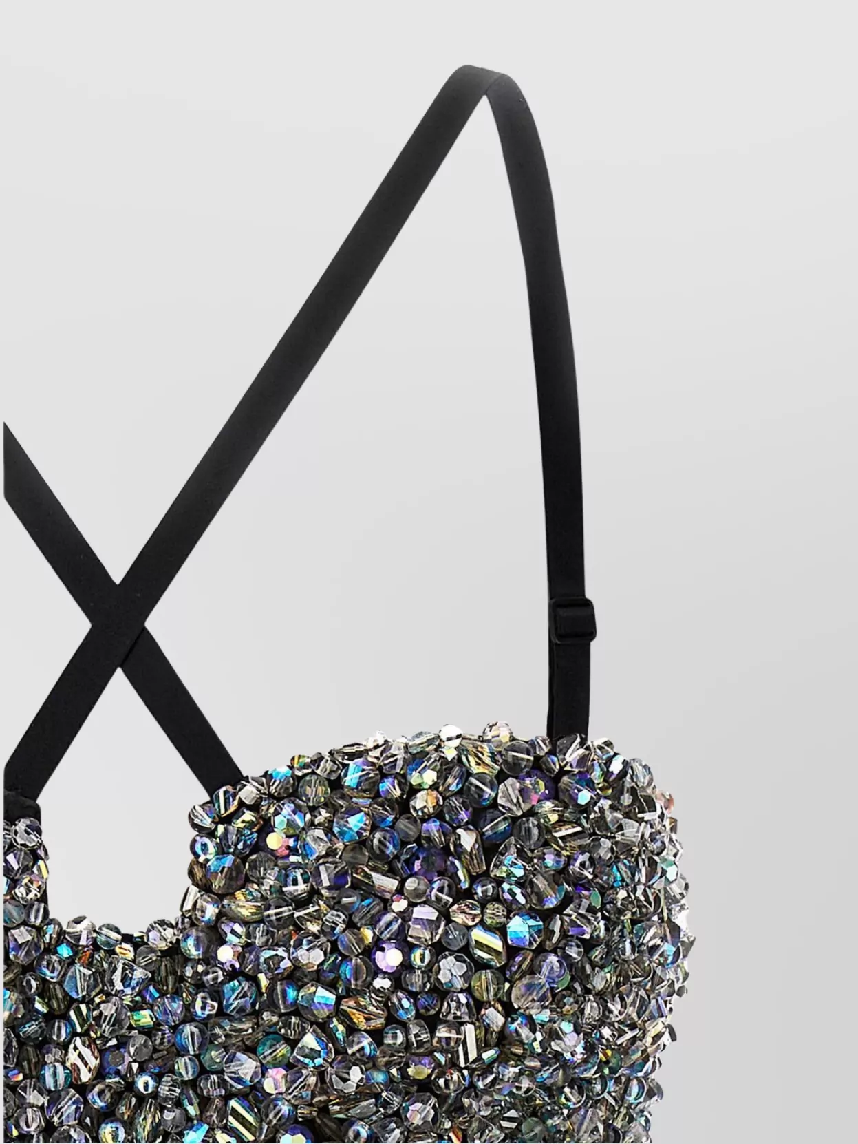 Dolce & Gabbana Bustier Top With Embroidered Sequins In Black
