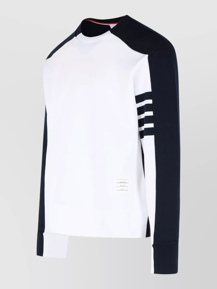 Thom Browne Cotton Colorblock Crewneck Sweatshirt