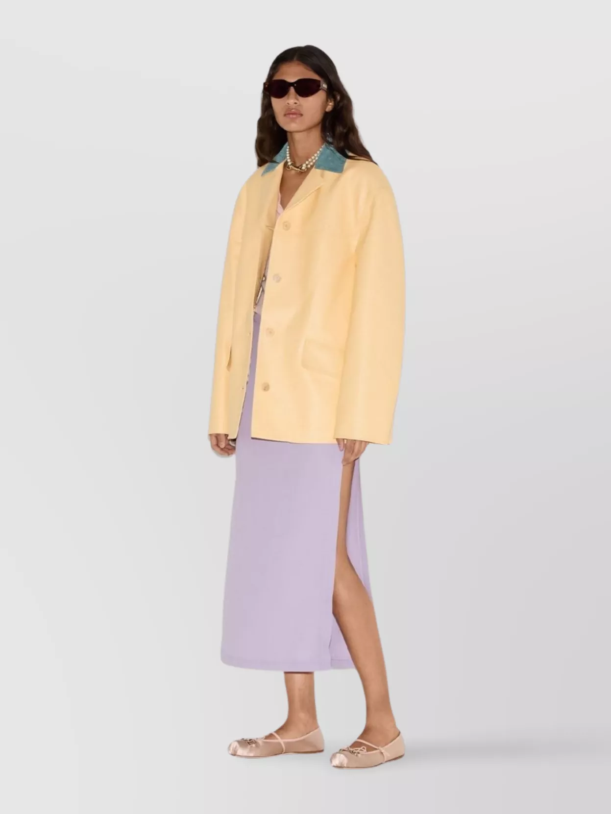 Gucci High Waist Midi Length Skirt With Side Slit