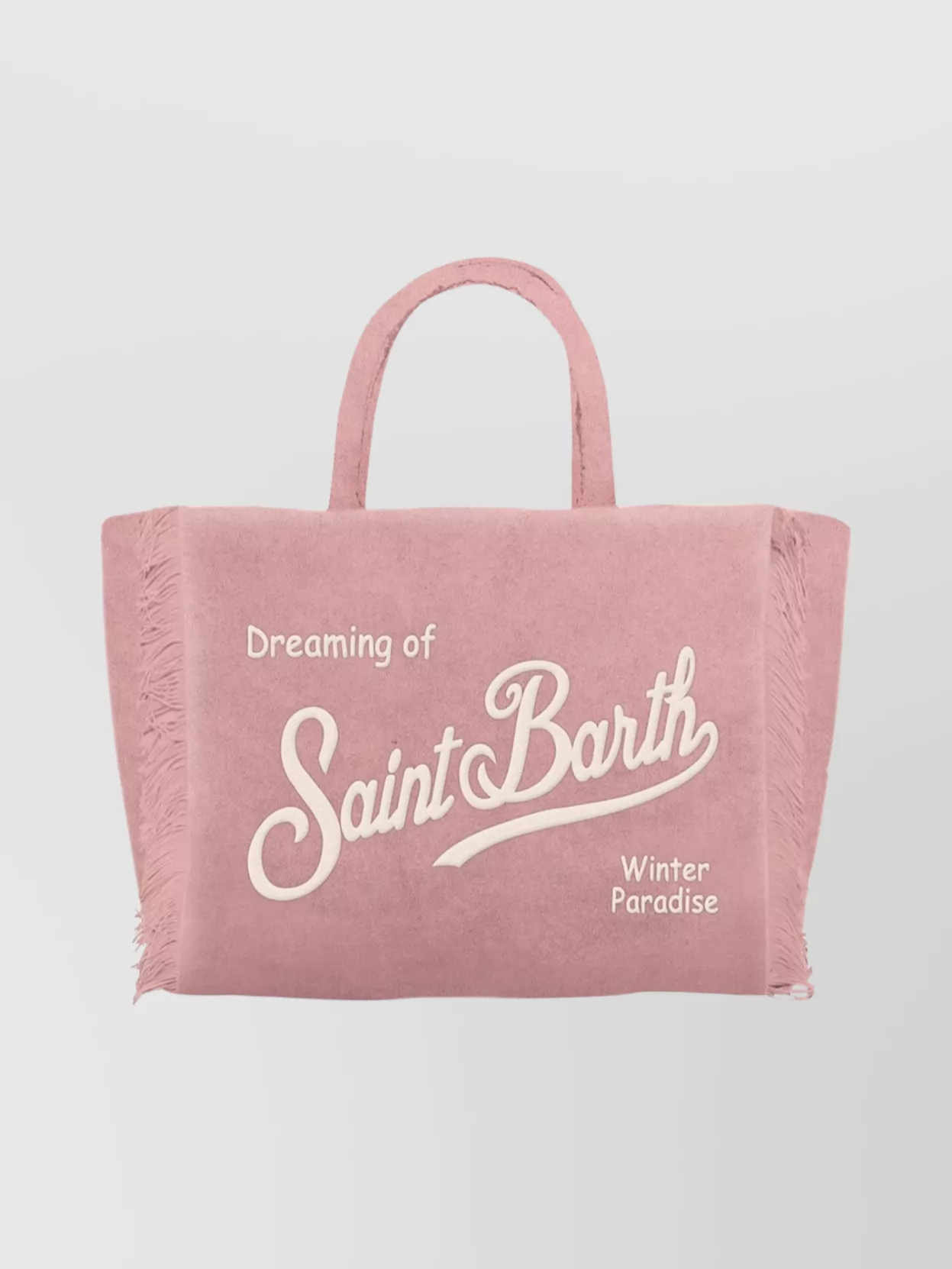 Mc2 Saint Barth Tote Bag Featuring Top Handles And Fringed Edges In Pink