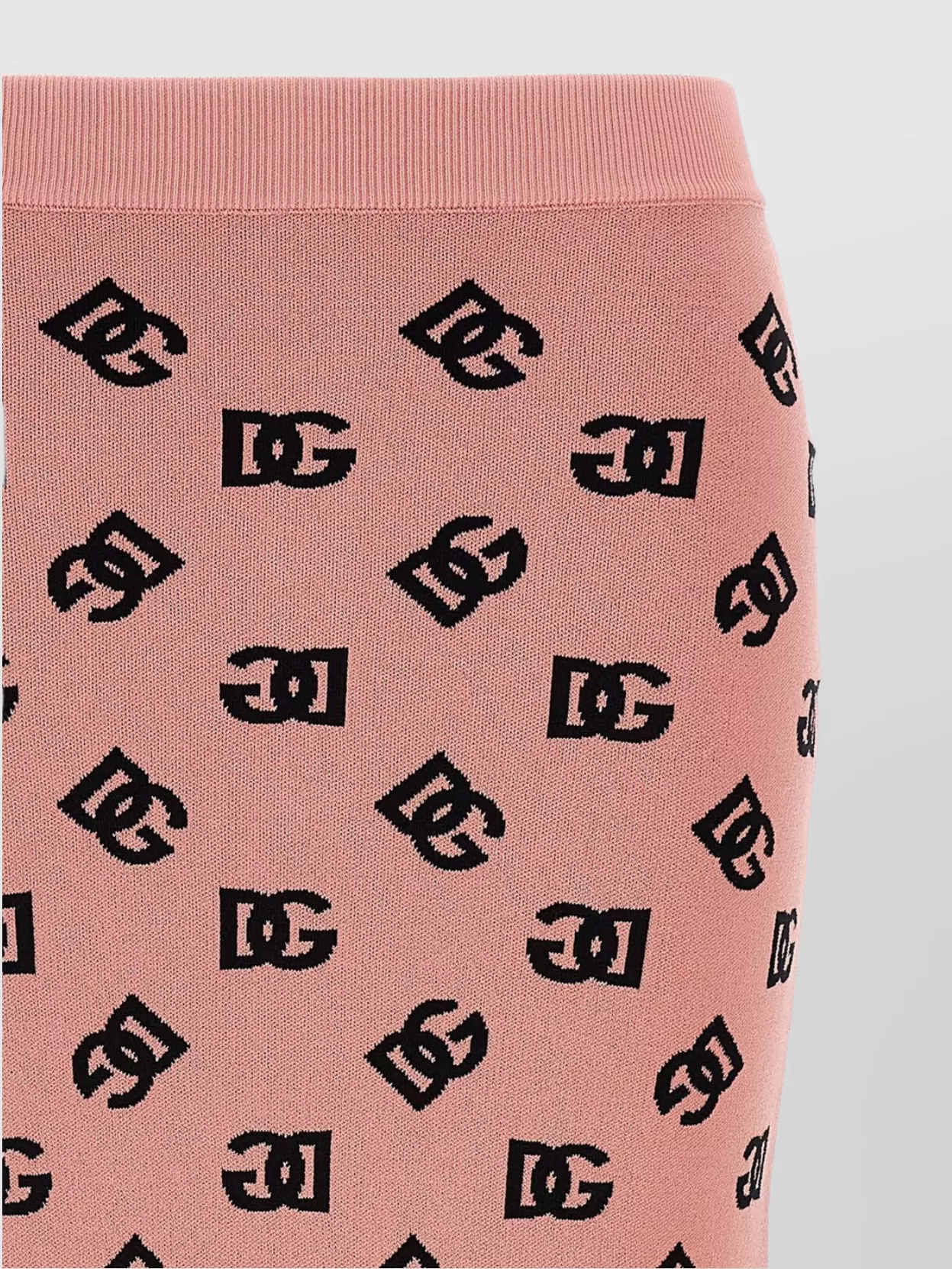 Dolce & Gabbana High-waist Sheath Skirt With Dg Jacquard Logo In Pink