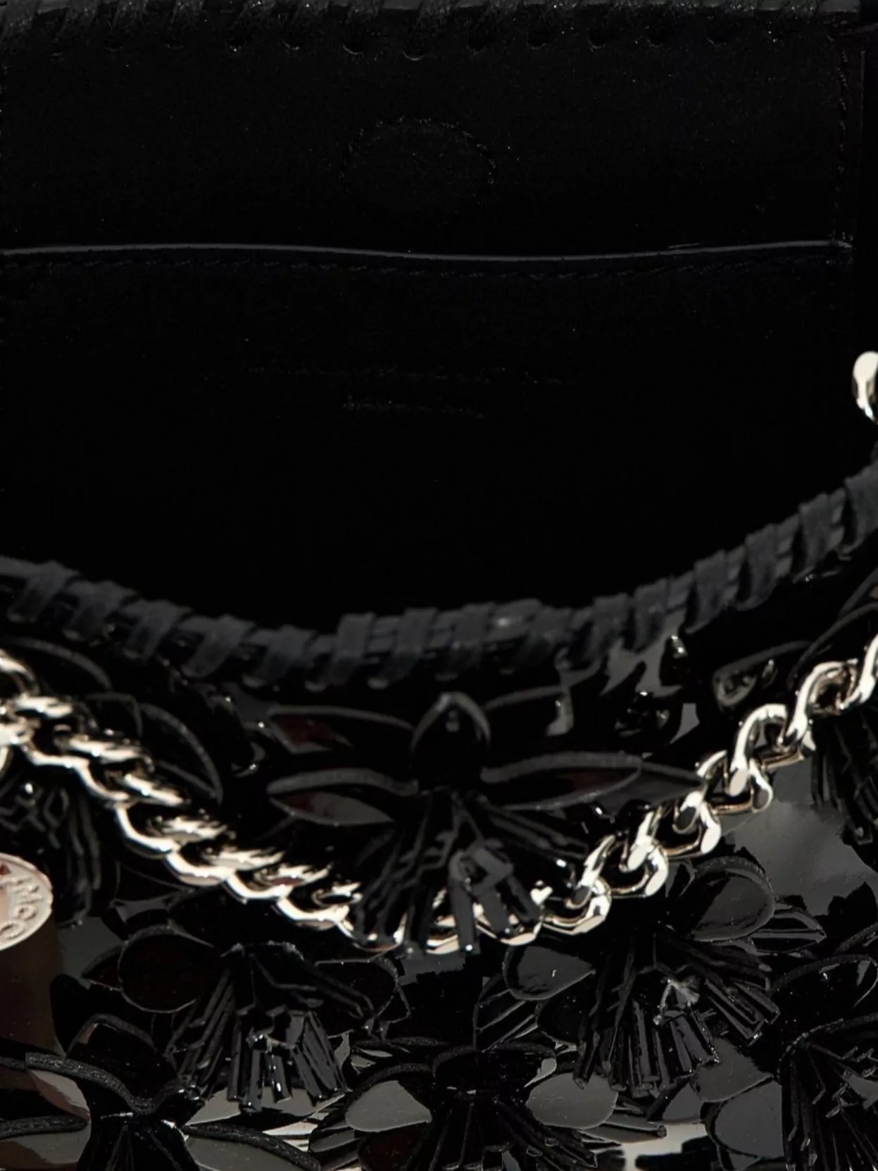 Stella Mccartney Floral Chain Strap Textured Shoulder Bag