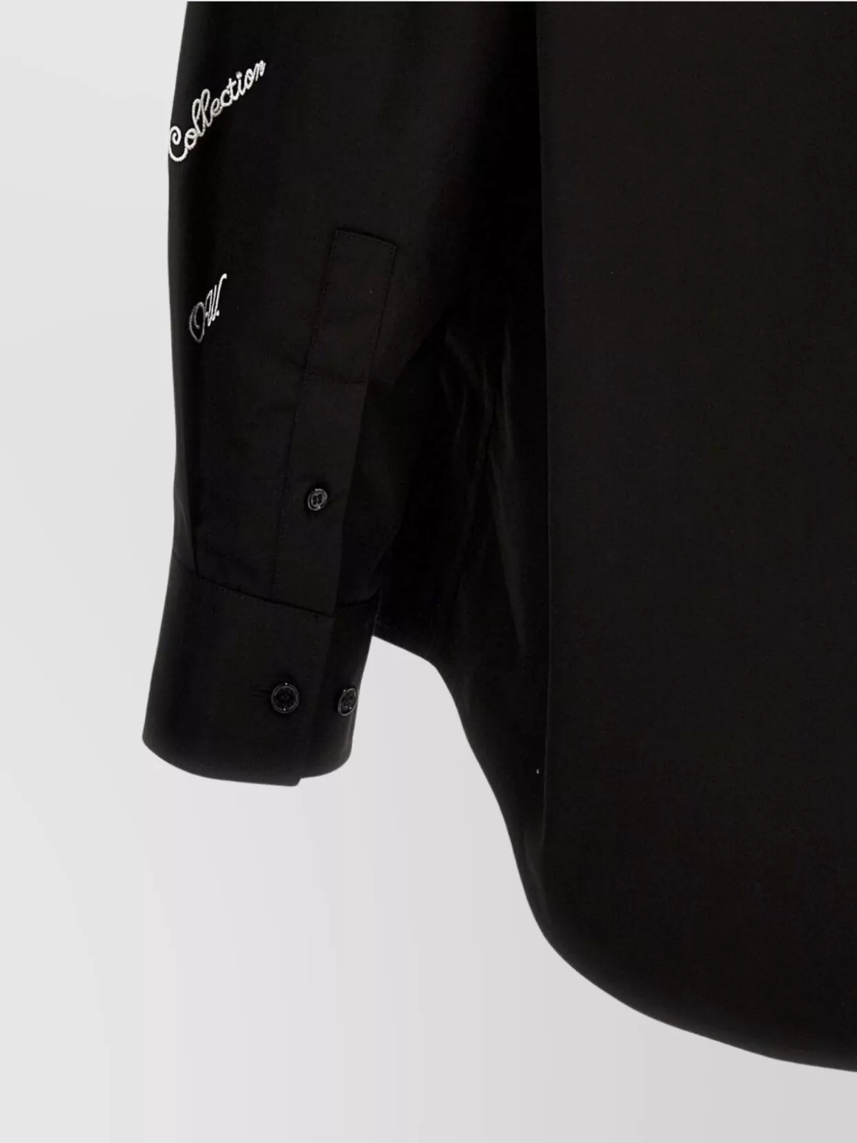 Off-White Collared Shirt With Embroidered Front Pocket
