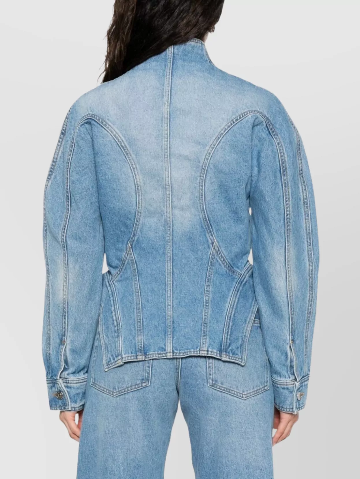 Mugler Tailored Jacket With Cinched Waist And Structured Shoulders