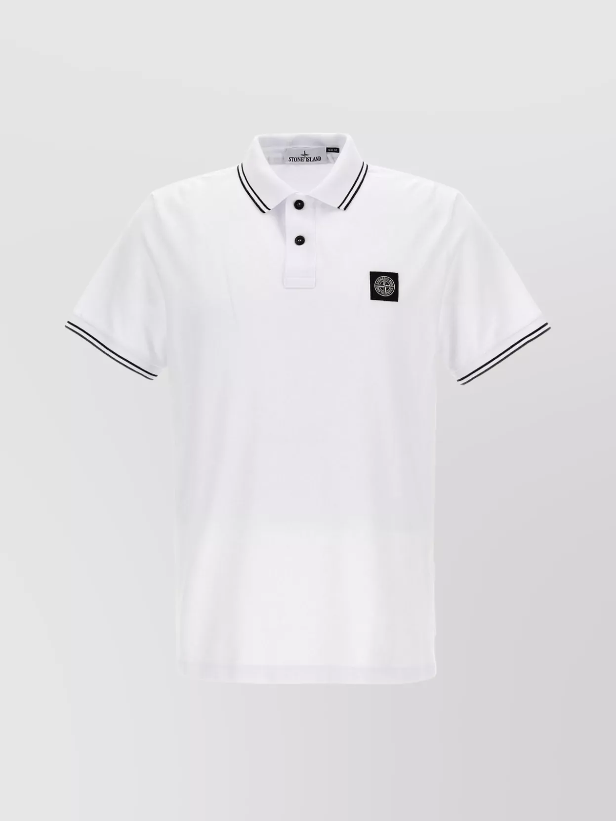 Stone Island Polo Shirt With Short Sleeves And Ribbed Cuffs