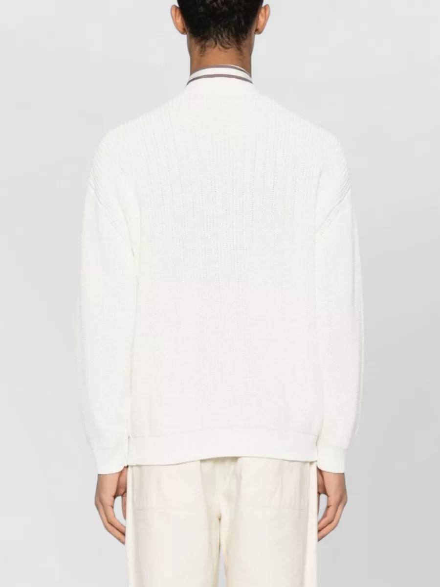 Lardini Mens V Neck Cotton Knit Sweater