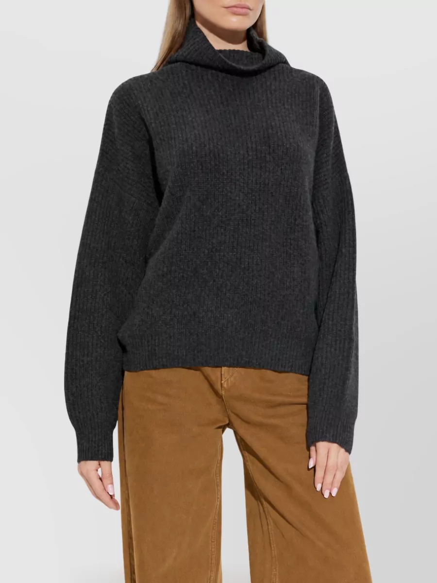 Isabel Marant Wool Cashmere Ribbed Relaxed Fit Turtleneck Sweater