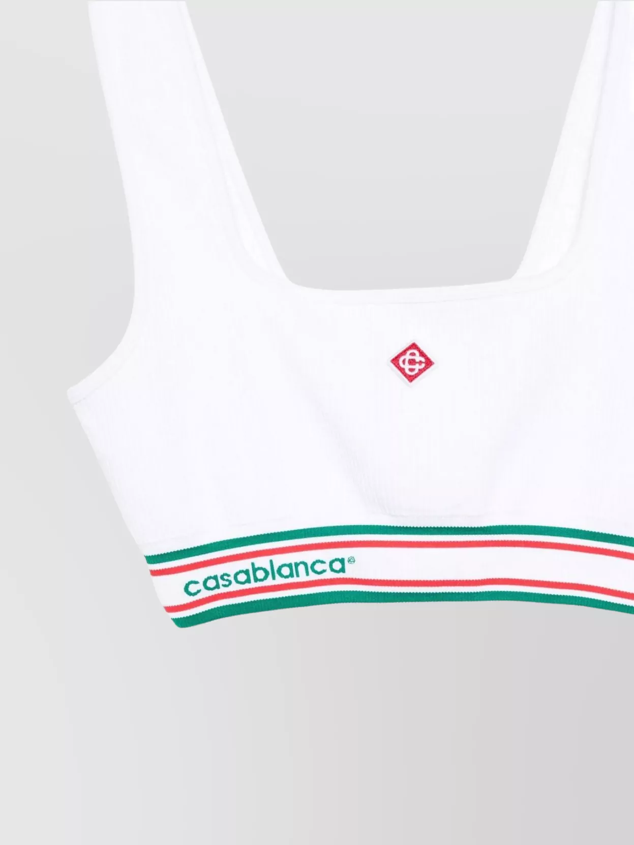 Casablanca Cropped Top With Boat Neckline And Straps