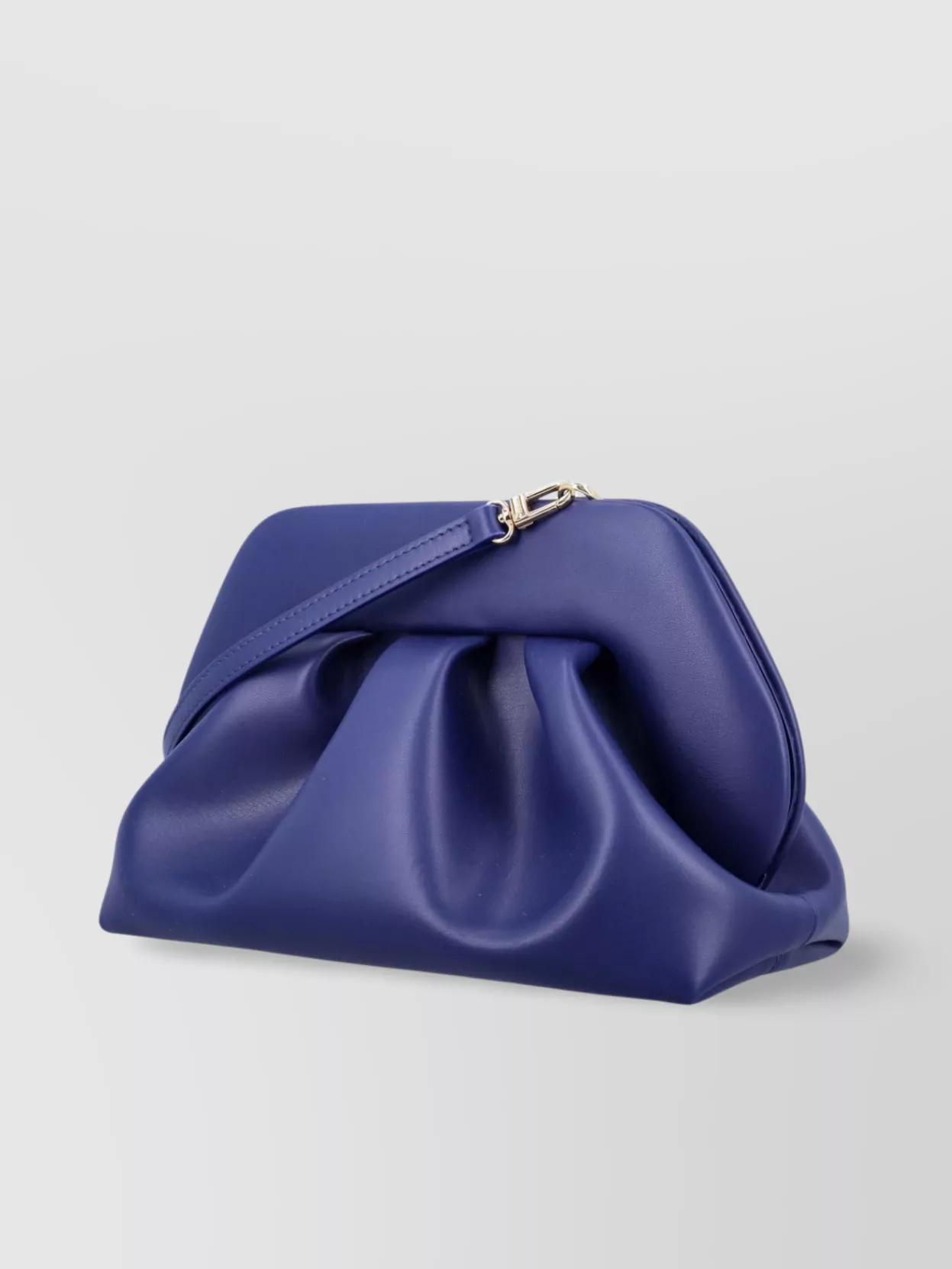 Themoiré Structured Vegan Leather Clutch With Detachable Strap