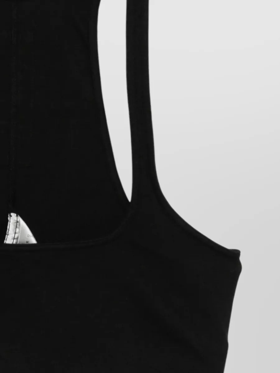 Rick Owens Drkshdw Racerback Cropped Stretch Sleeveless Scoop Neck Top