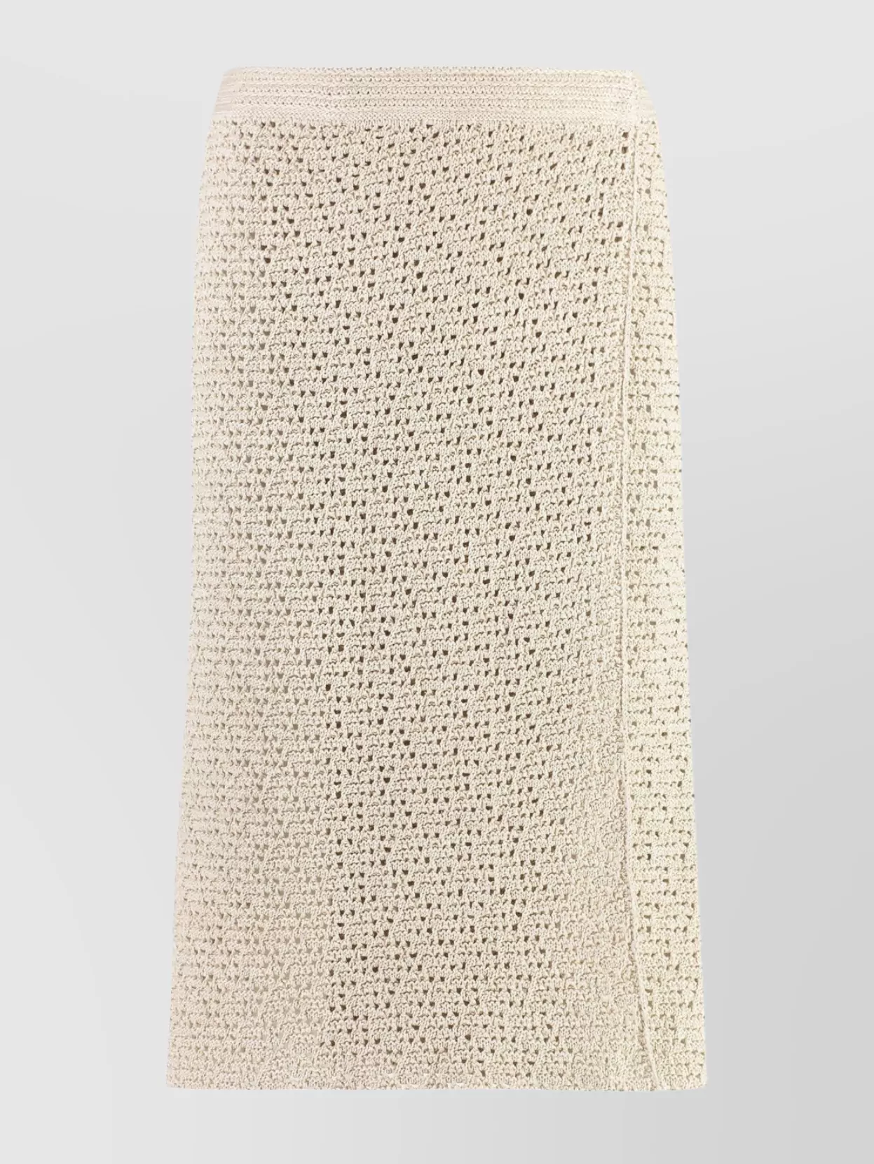 Bottega Veneta Cotton Wrap Skirt Crochet Effect
