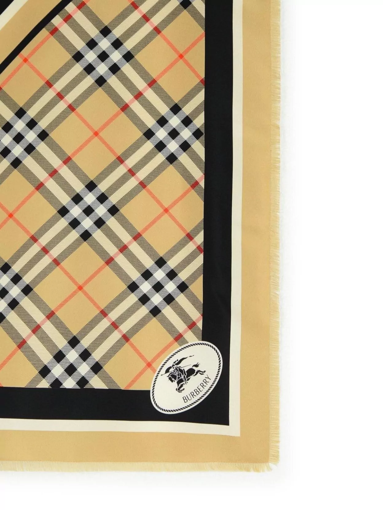 Burberry Rectangular Scarf With Check Pattern And Fringes
