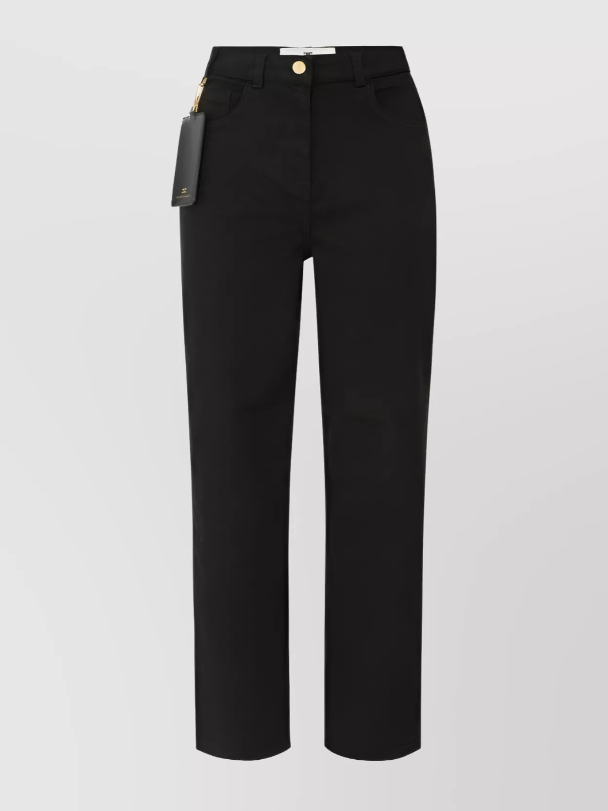 Elisabetta Franchi High Waist Straight Leg Jeans Trousers