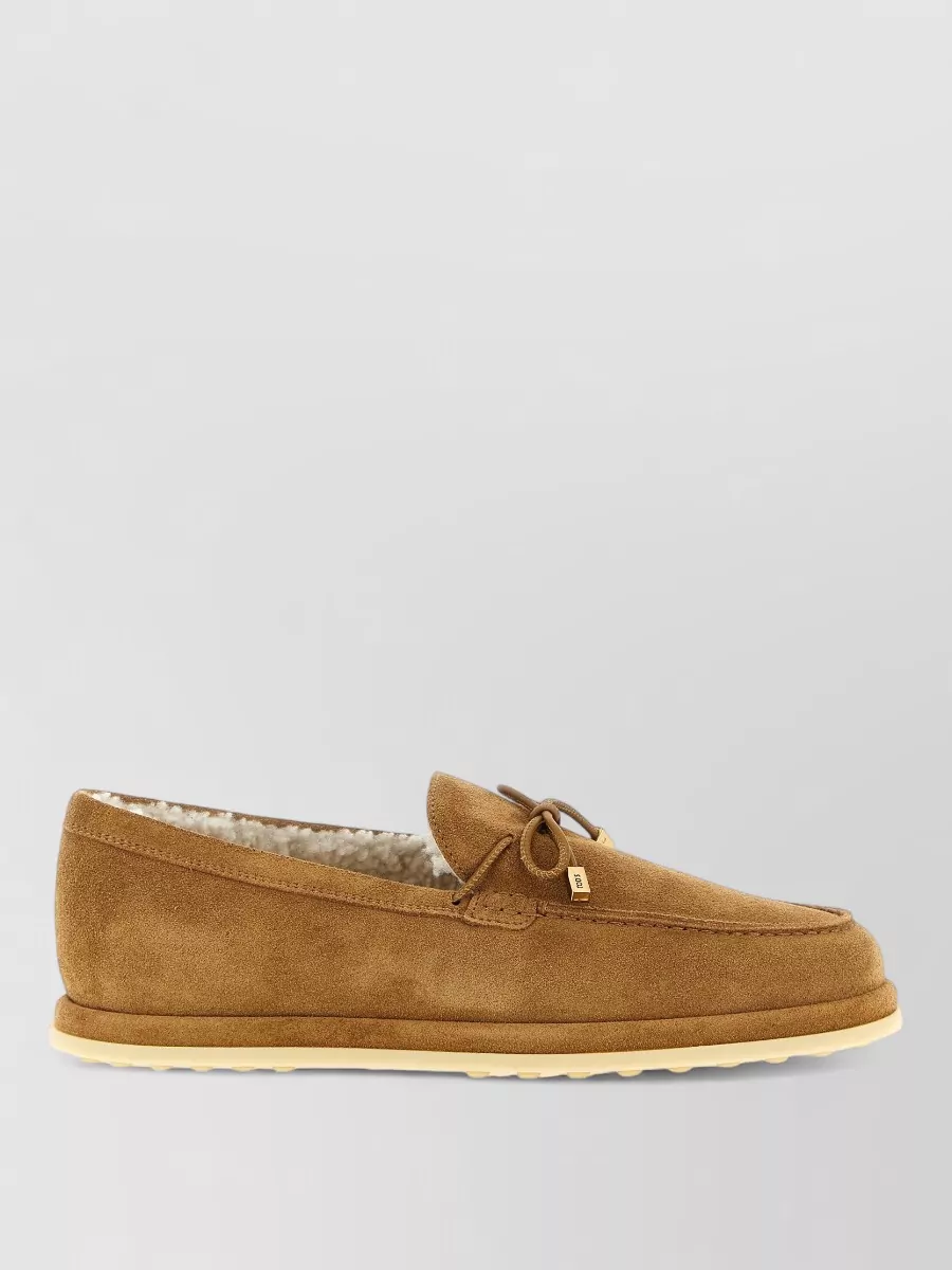 Tod's Shearling-Lined Suede Slippers