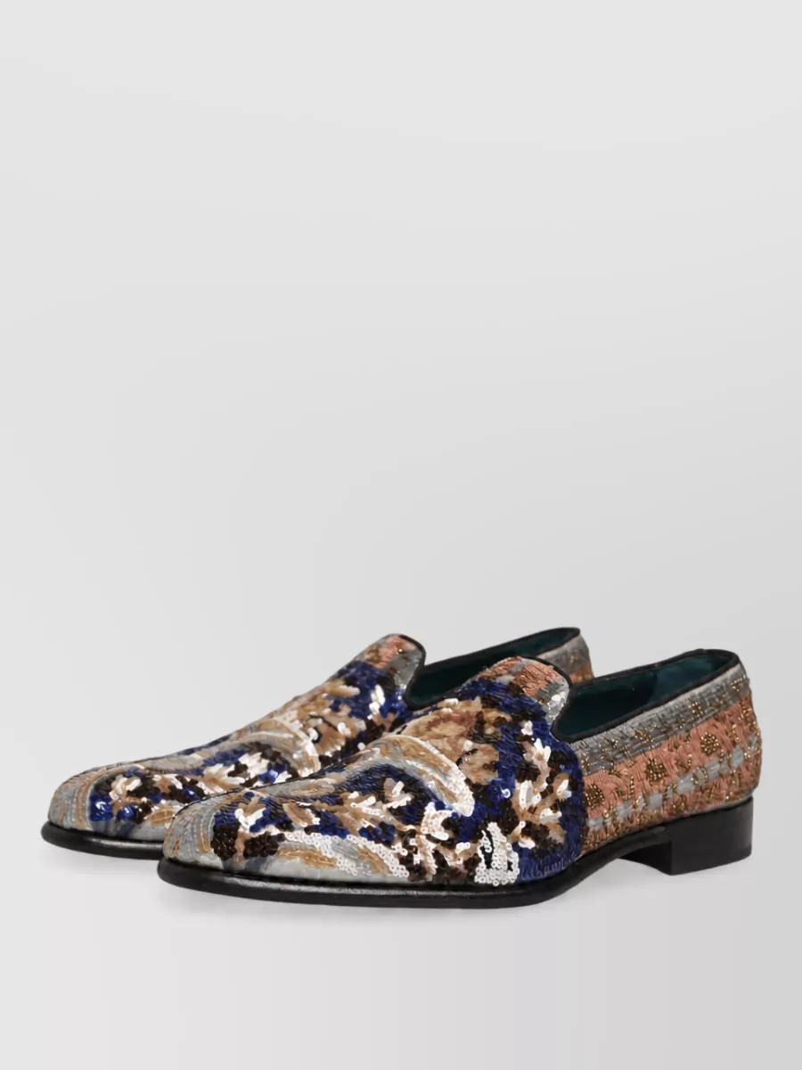 Dolce&Gabbana Leather Embroidered Loafers
