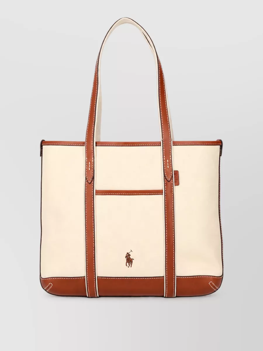 Ralph Lauren canvas and leather small tote bag