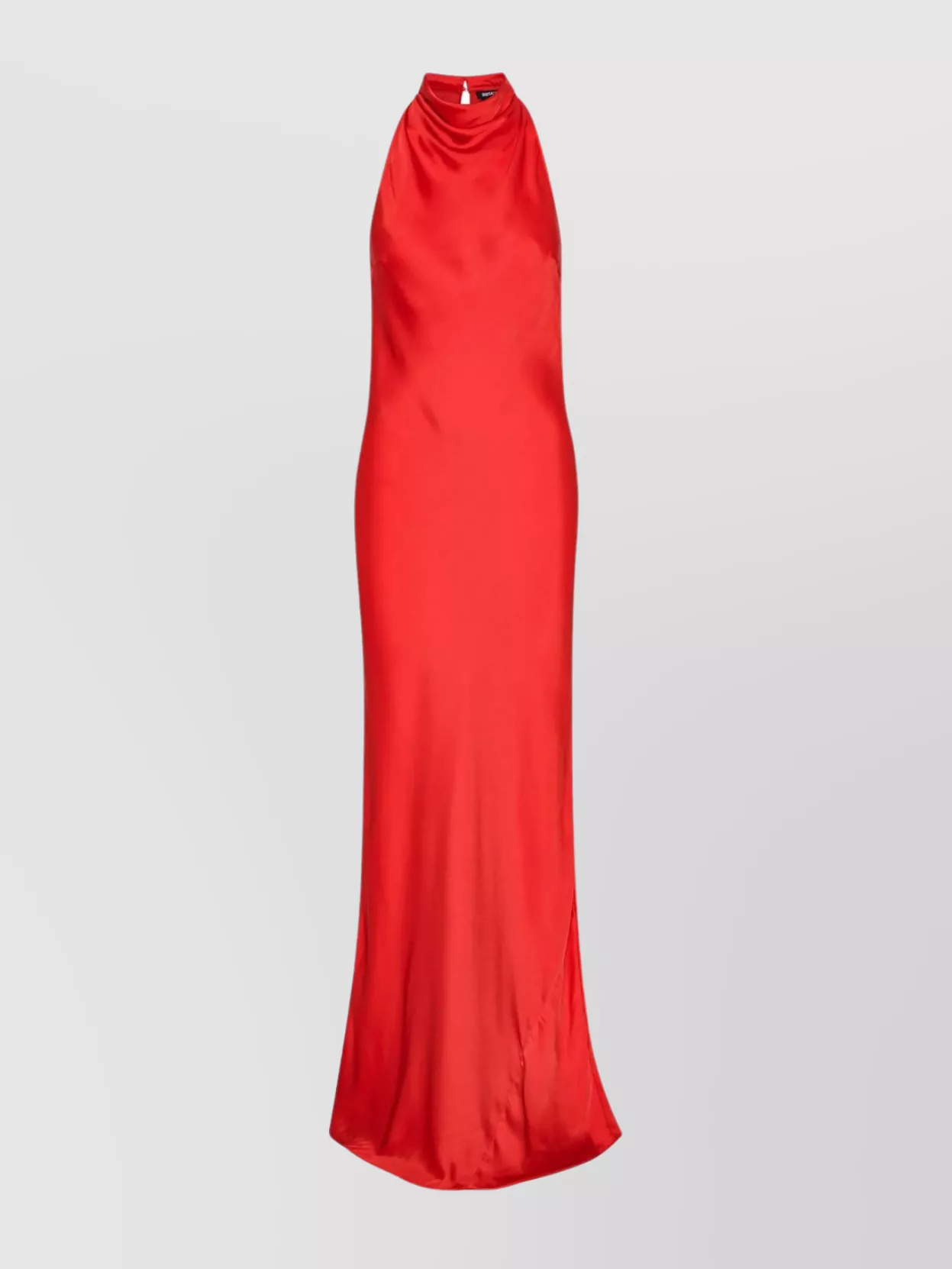 Rotate Halter Neck Satin Floor-Length Dress