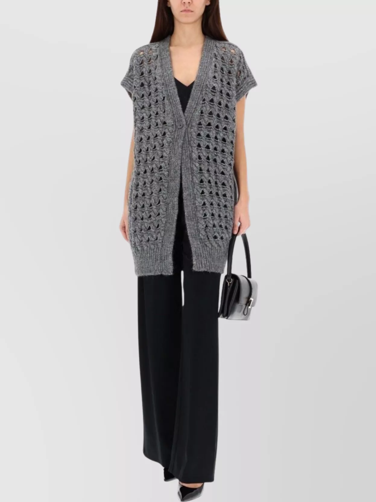 Herno Knit Vest Featuring Short Sleeves In Gray