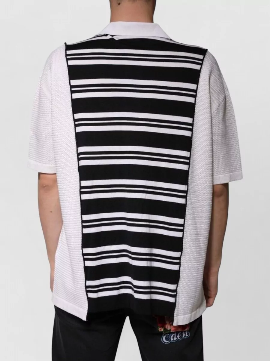 Dolce&Gabbana Silk Cashmere Striped Polo Shirt