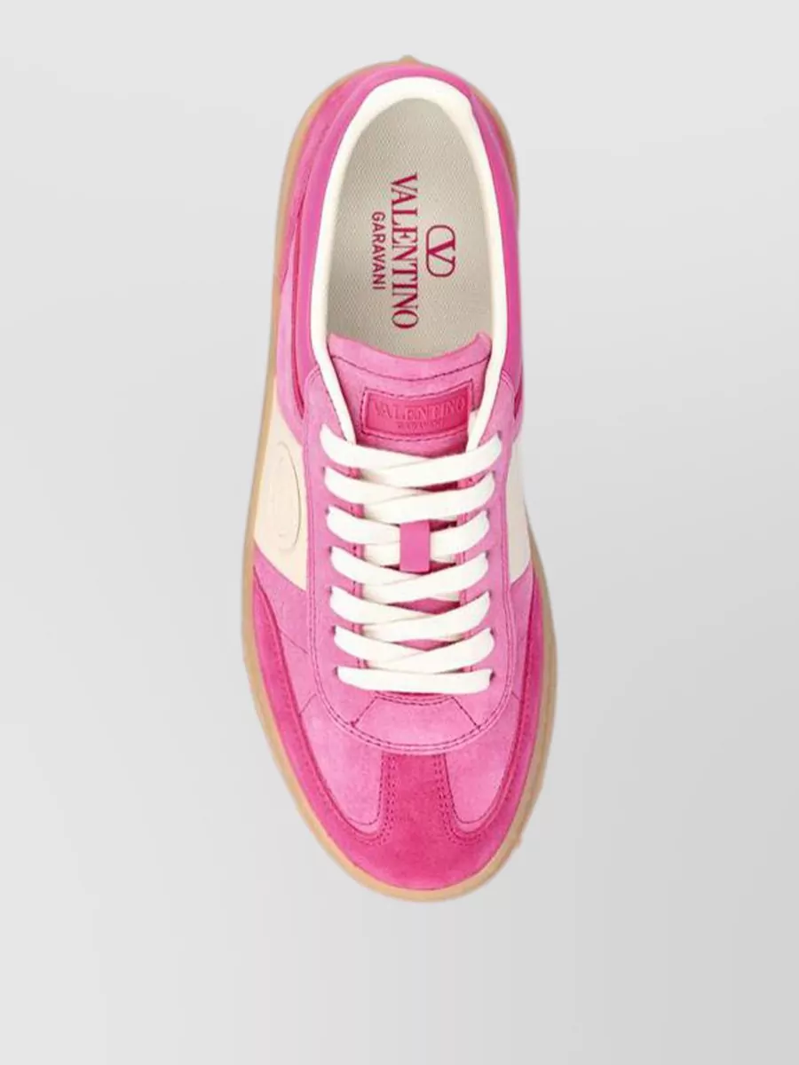 Valentino Low Top Sneakers Contrast Panels Rubber Sole