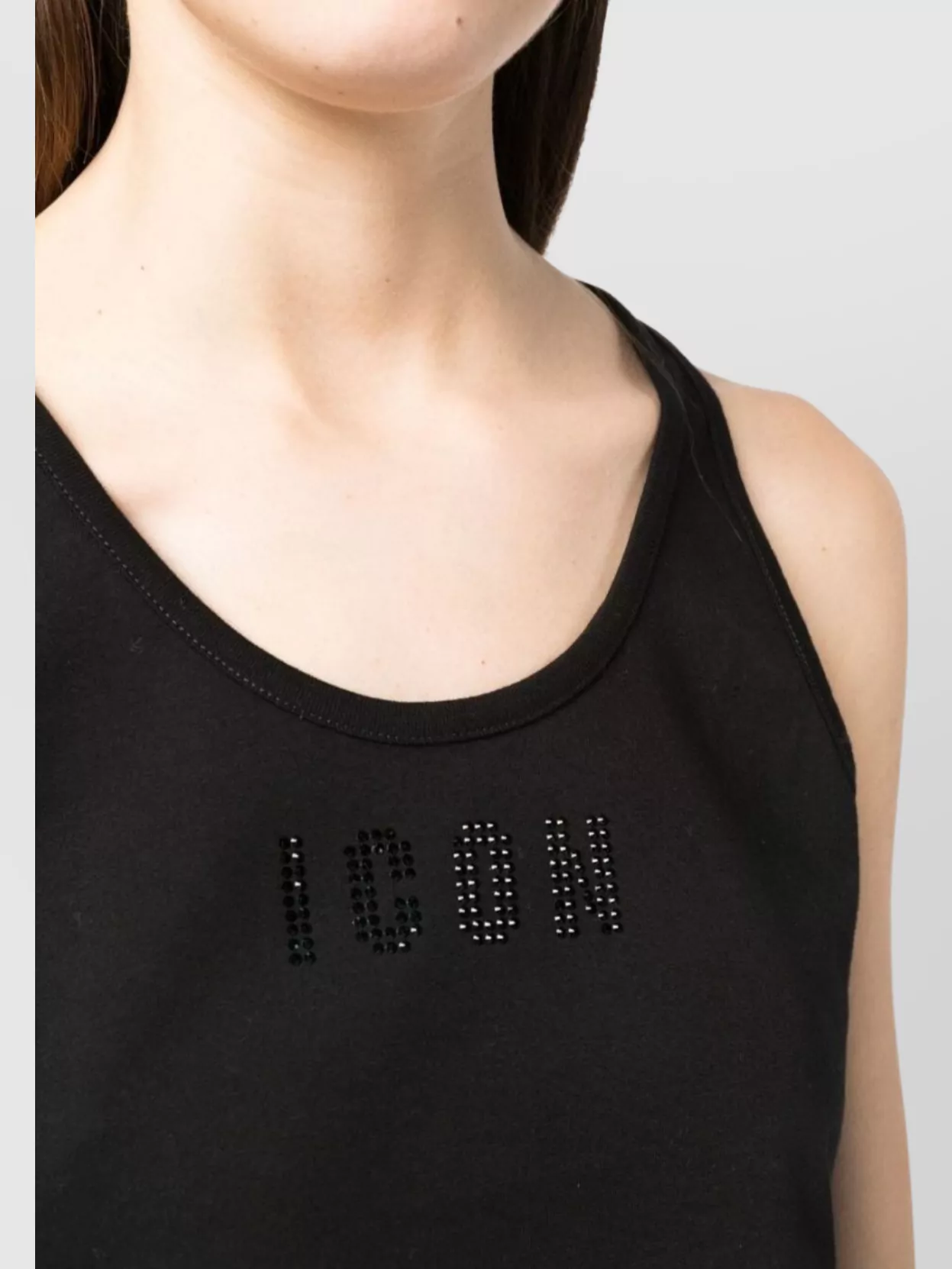 Dsquared2 Sleeveless Cropped Racerback Top In White