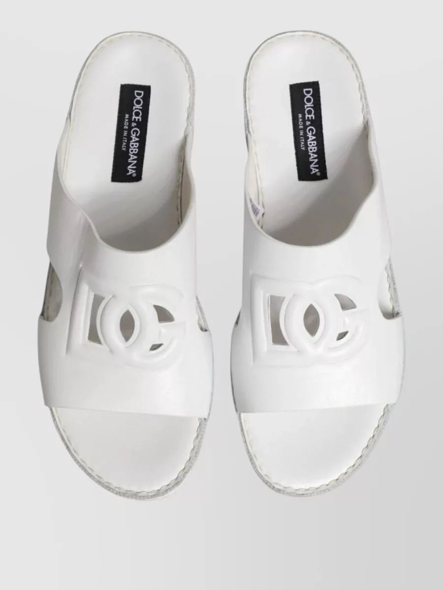 Dolce&Gabbana Leather Cutout Slides