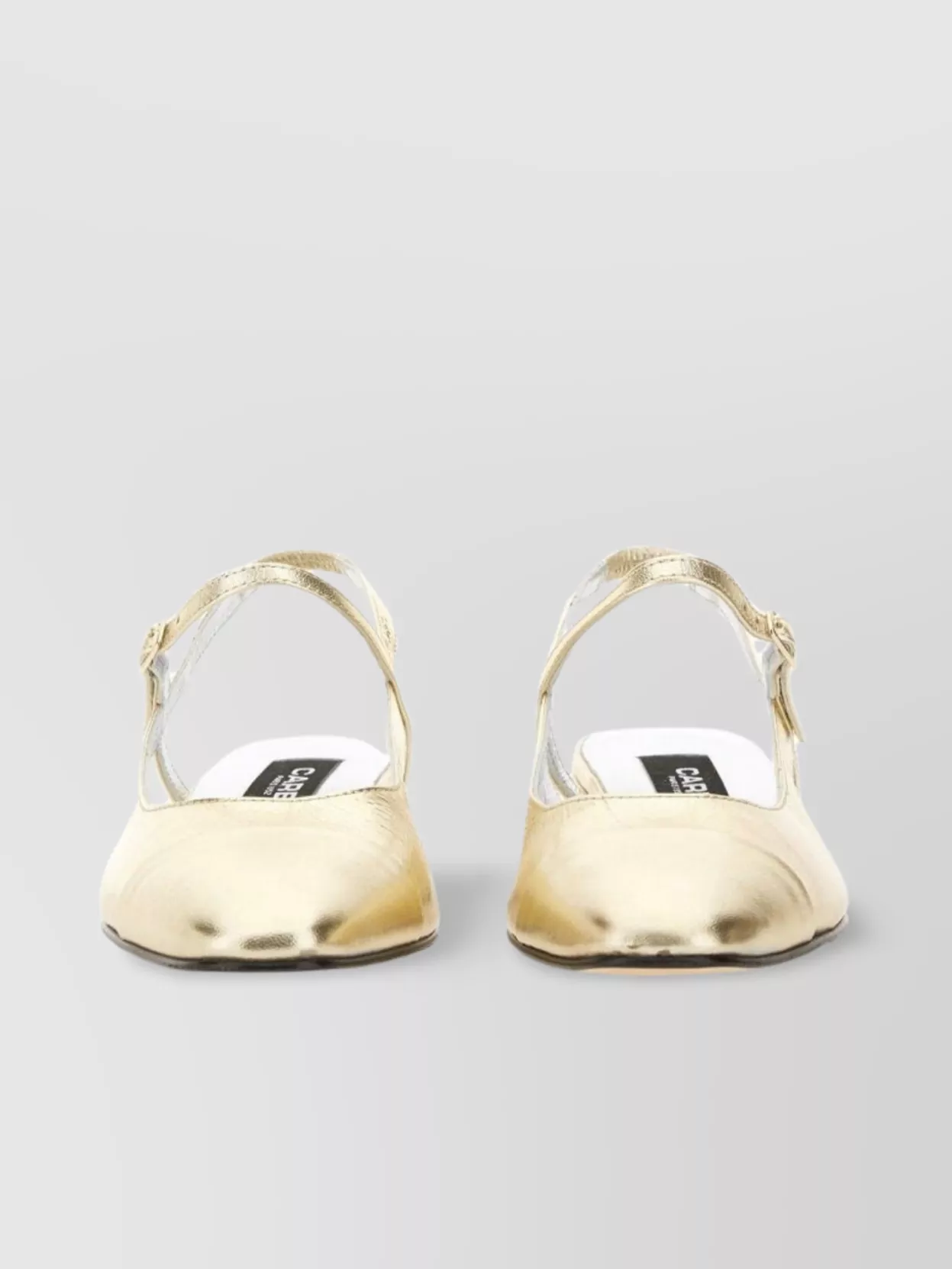 Carel Paris Square Toe Metallic Finish Sling Back Ballerina Shoes