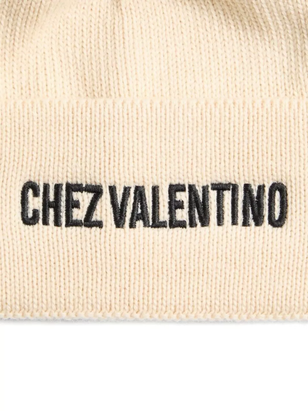 Valentino Garavani Cotton And Wool Beanie With Embroidered Lettering