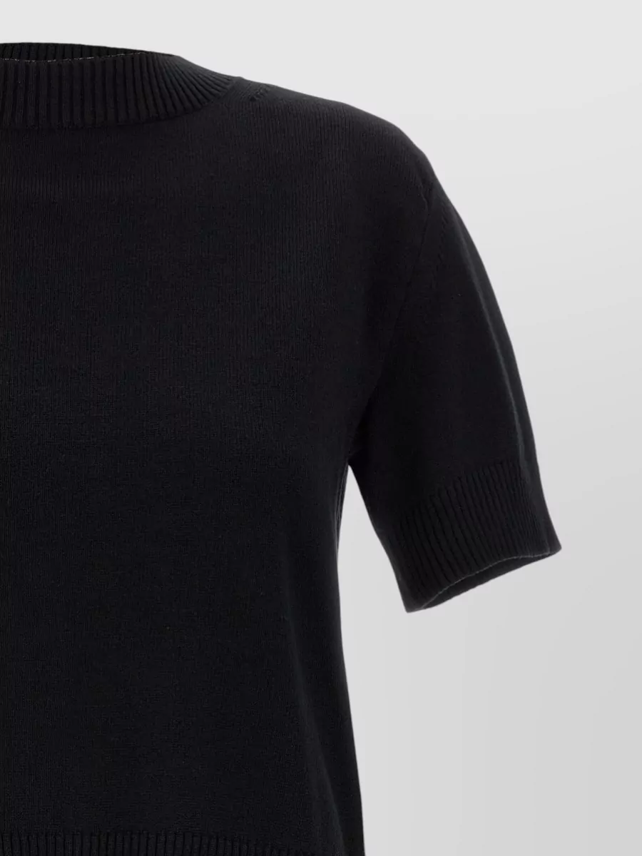Sacai Asymmetric Short-Sleeve Patchwork Sweater