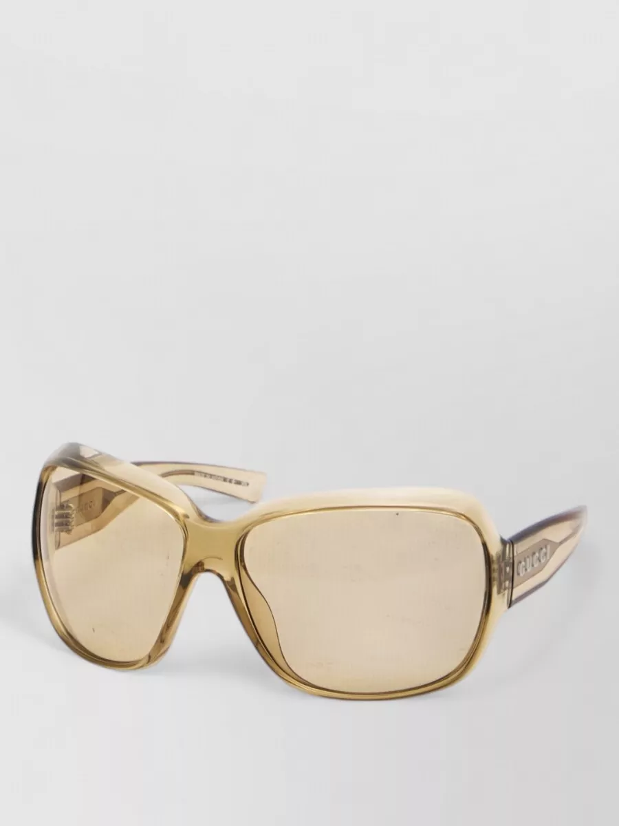 Gucci Square Sunglasses Wide Lenses Transparent Frame
