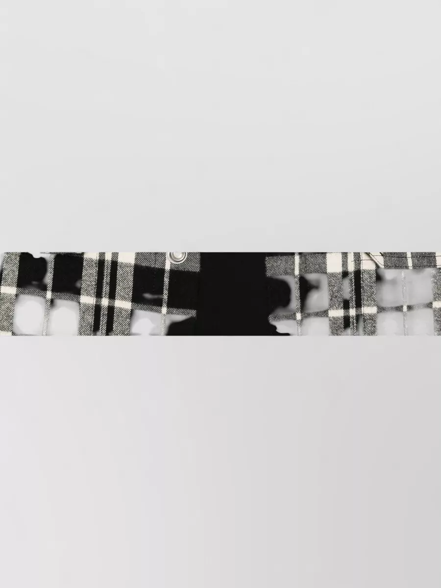 Rick Owens Plaid Long Sleeve Shirt Button Collar Pockets