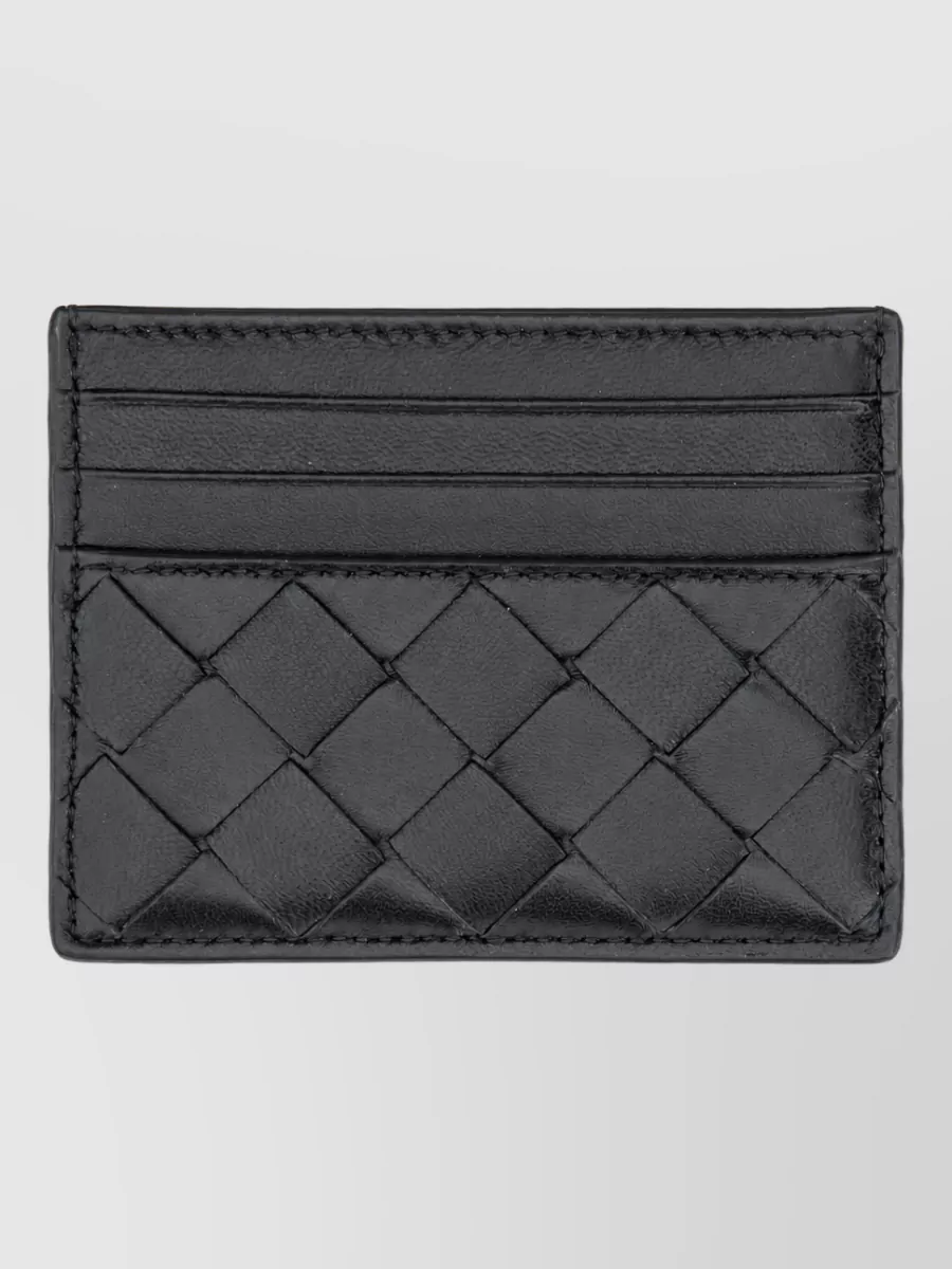Bottega Veneta Leather Card Holder Woven Design