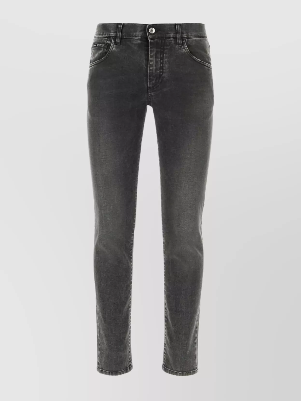 Dolce & Gabbana Stretch Denim Jeans Faded Wash In Black