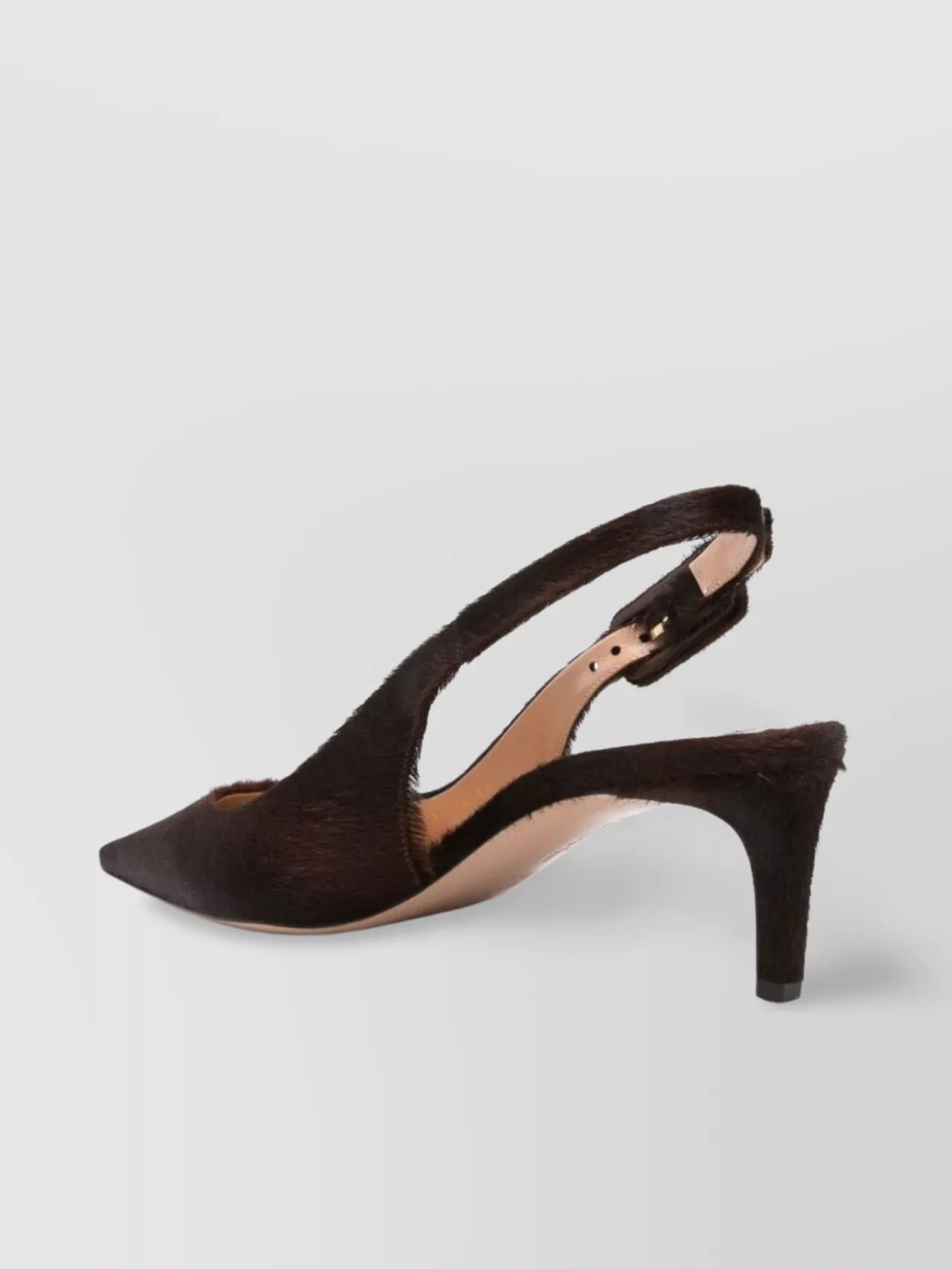 Gianvito Rossi Pony Fur Sling Back Kitten Heel