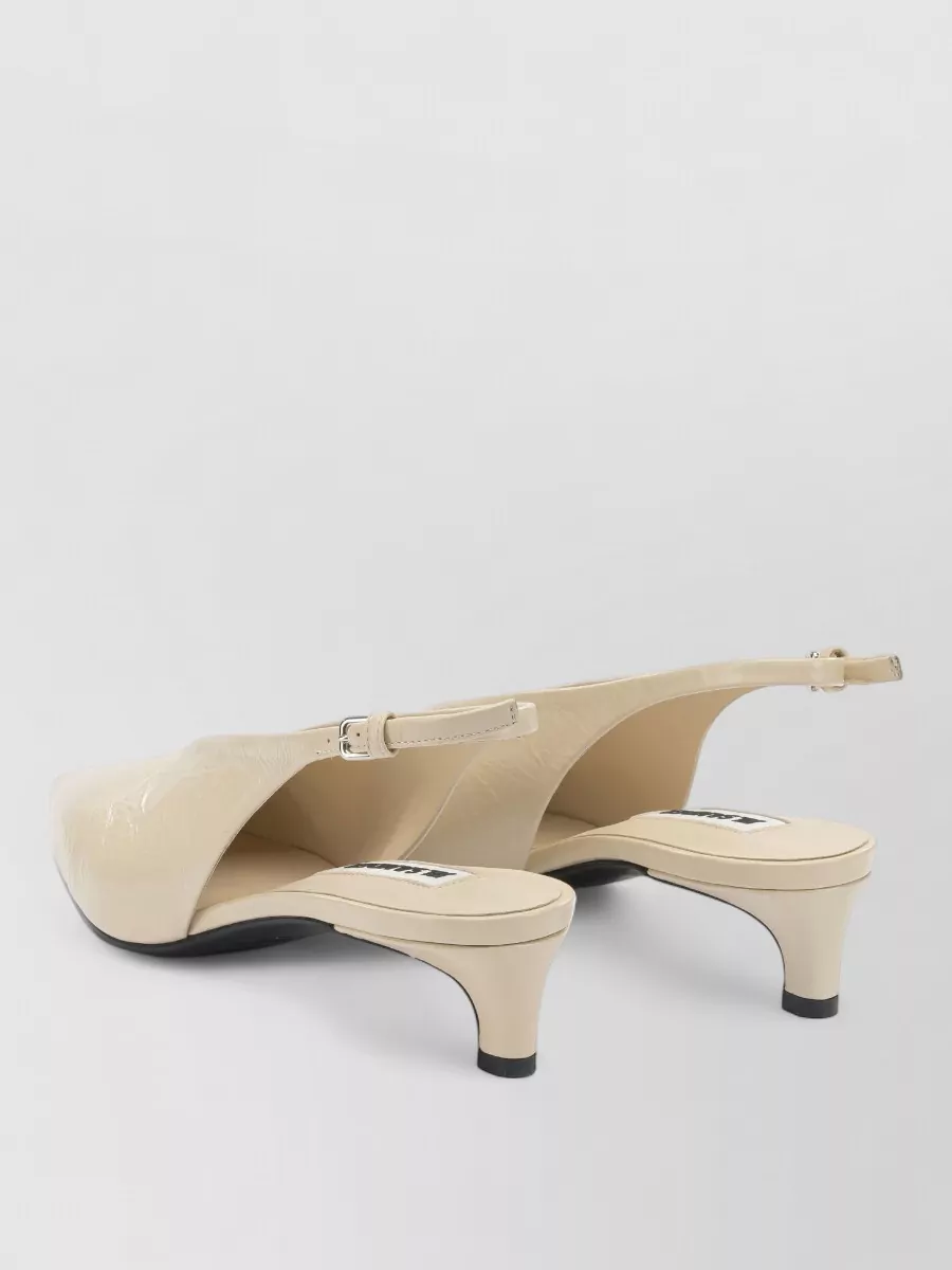 Jil Sander Crackled Leather Slingback Pumps