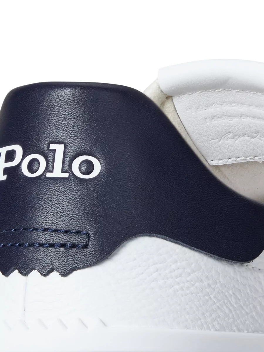 Ralph Lauren Leather Sneakers Logo Detail Round Toe
