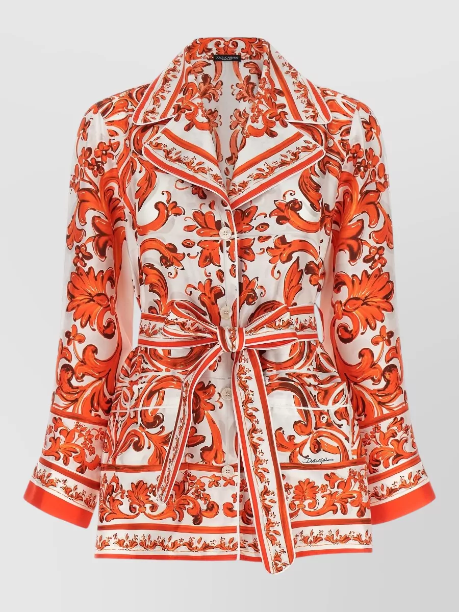 Dolce&Gabbana silk printed long-sleeve shirt