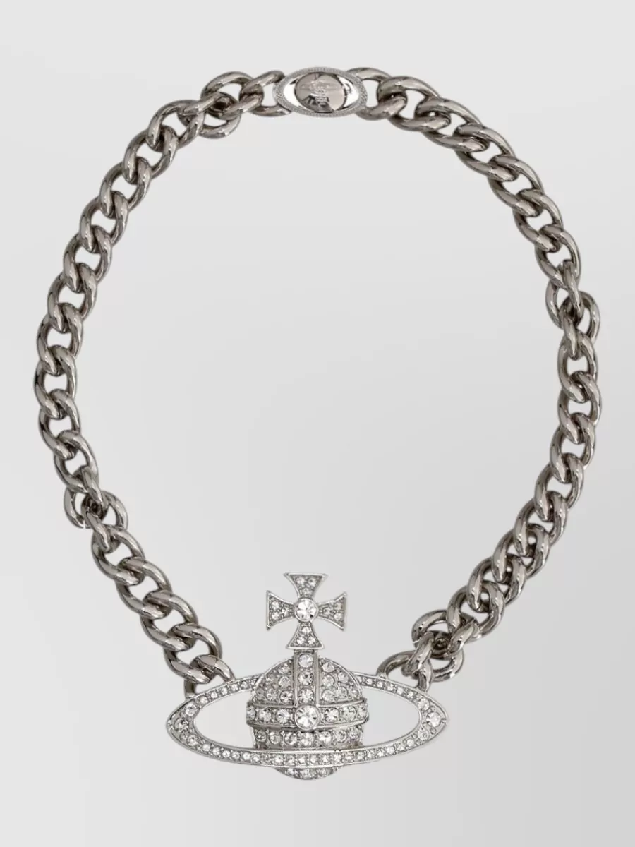 Vivienne Westwood Crystal-Embellished Chain Necklace