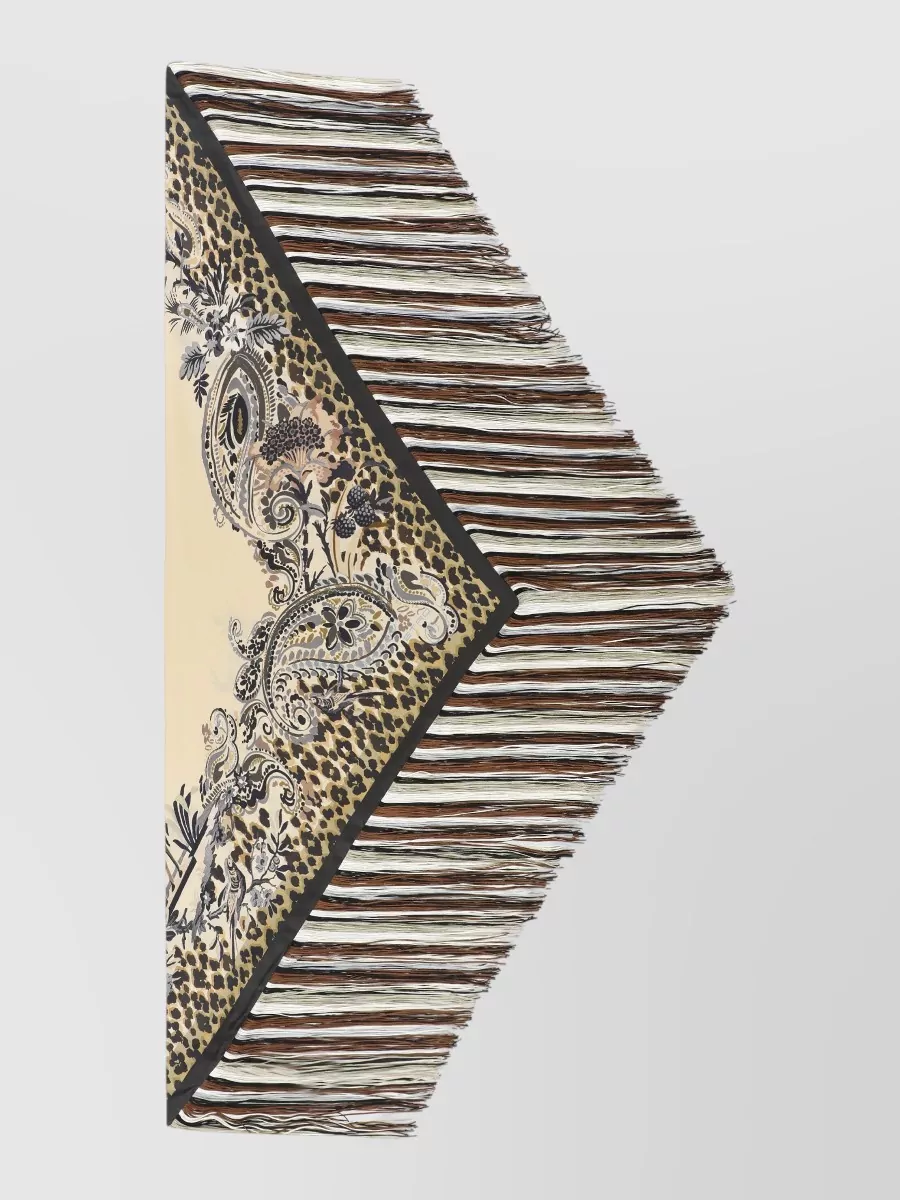 Etro Silk fringed triangular scarf