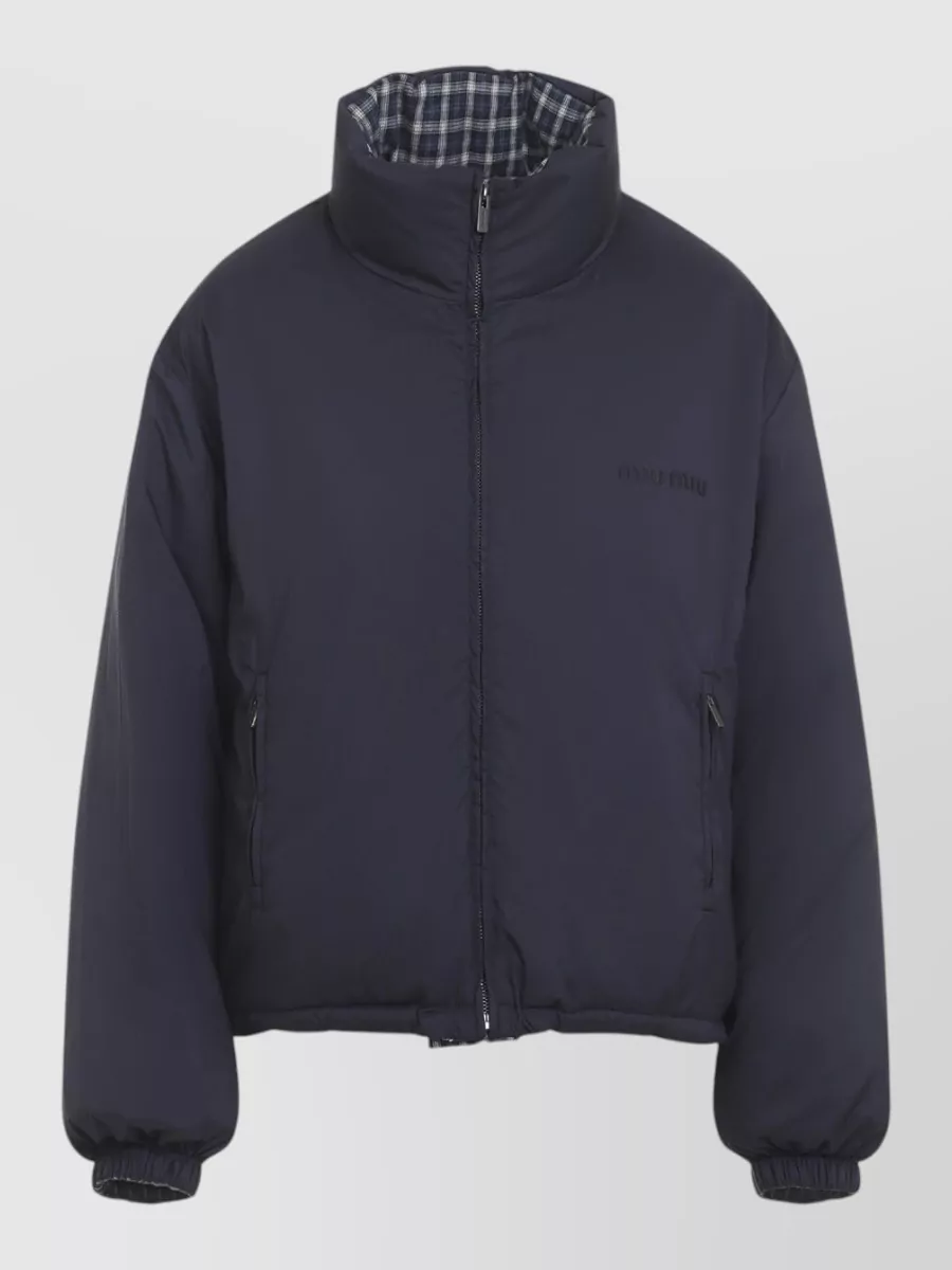 Miu Miu Checked Reversible Down Puffer Jacket