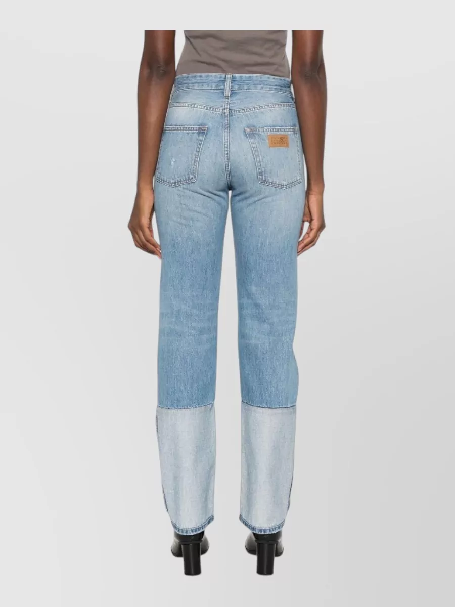 Mm6 Maison Margiela Denim Patchwork Straight-Leg Jeans