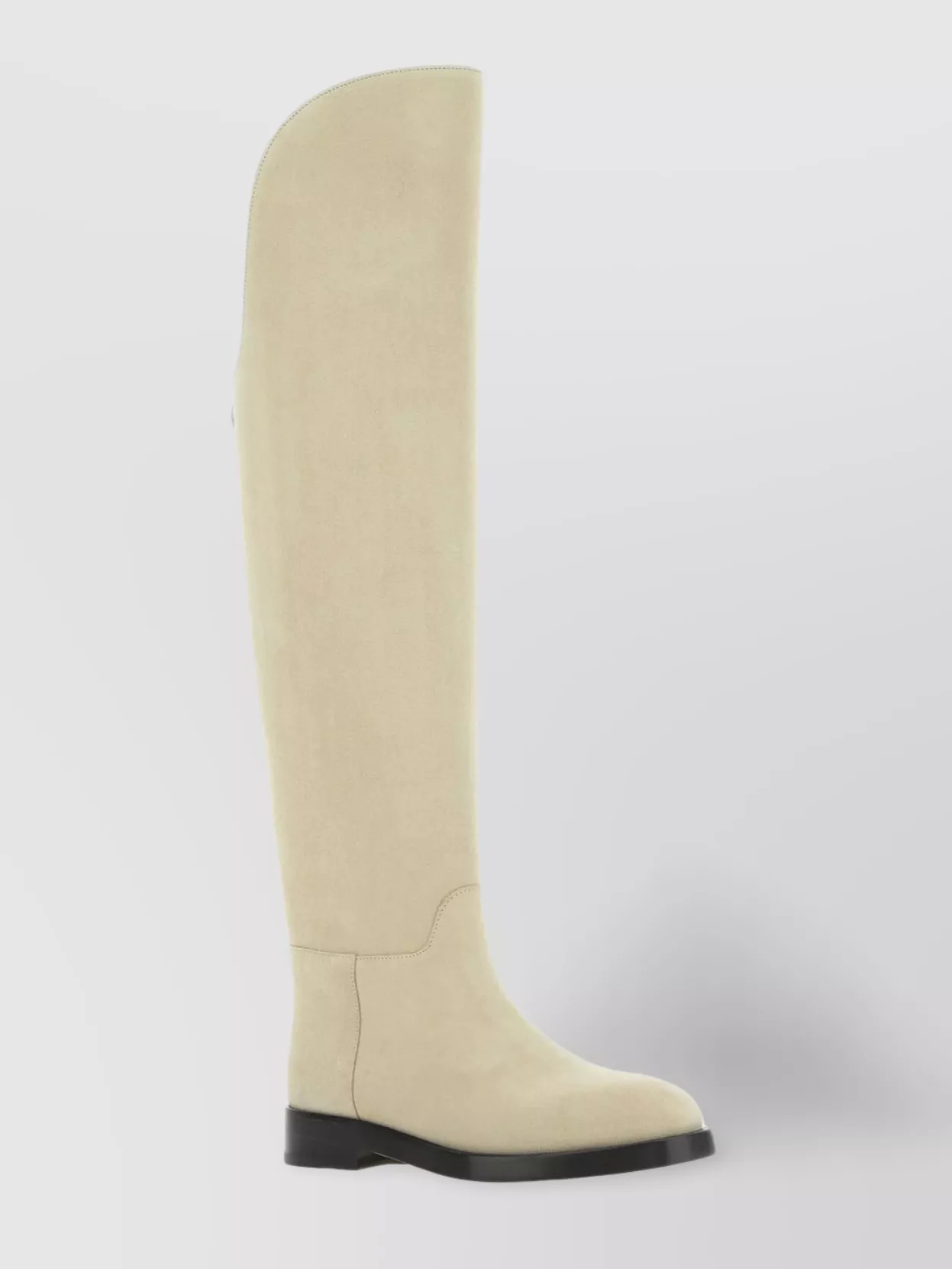 Durazzi Suede Equestrian Boots Metal Detail In Neutral